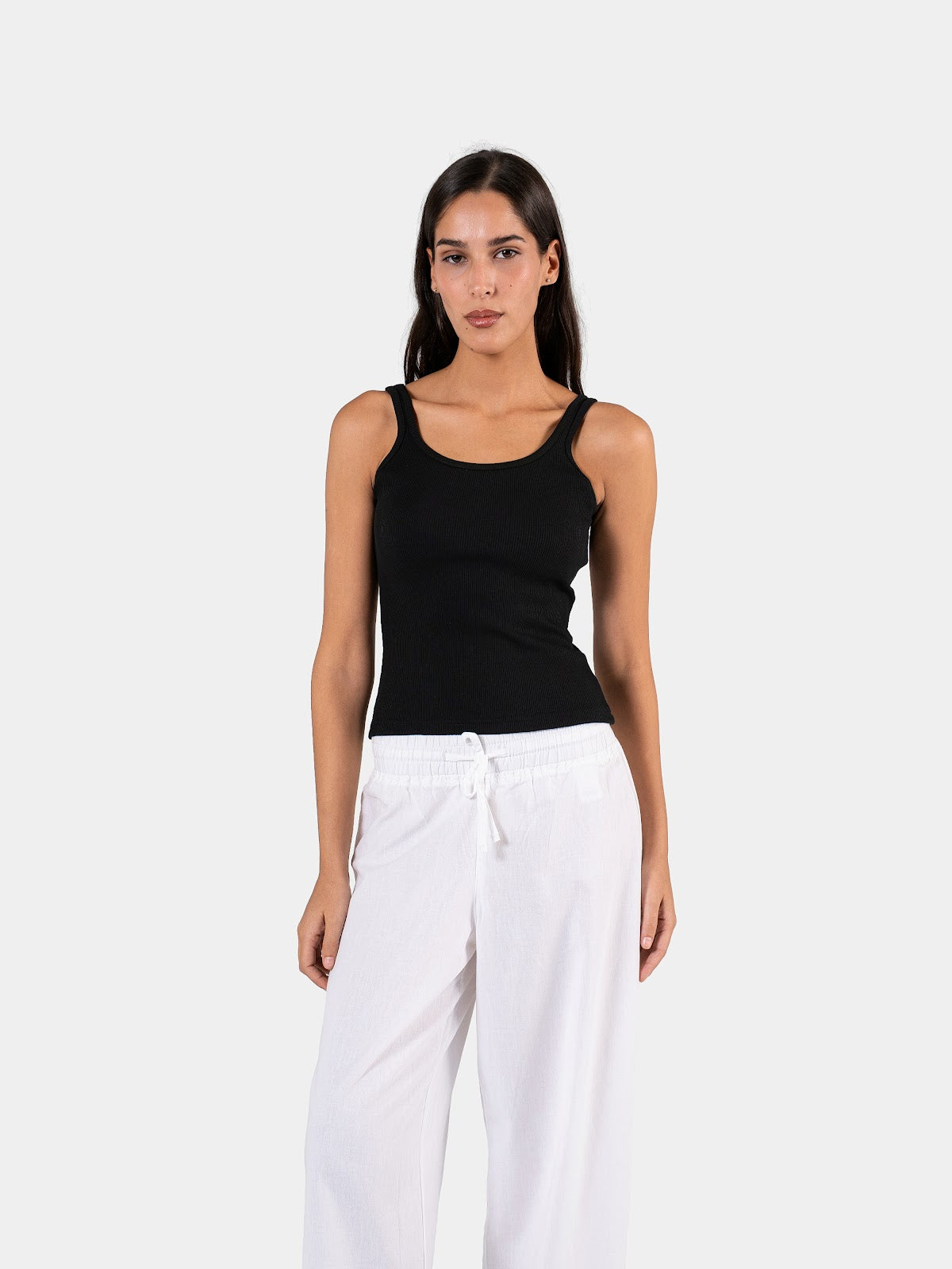 RIBBED SPAGHETTI STRAP BLACK 4