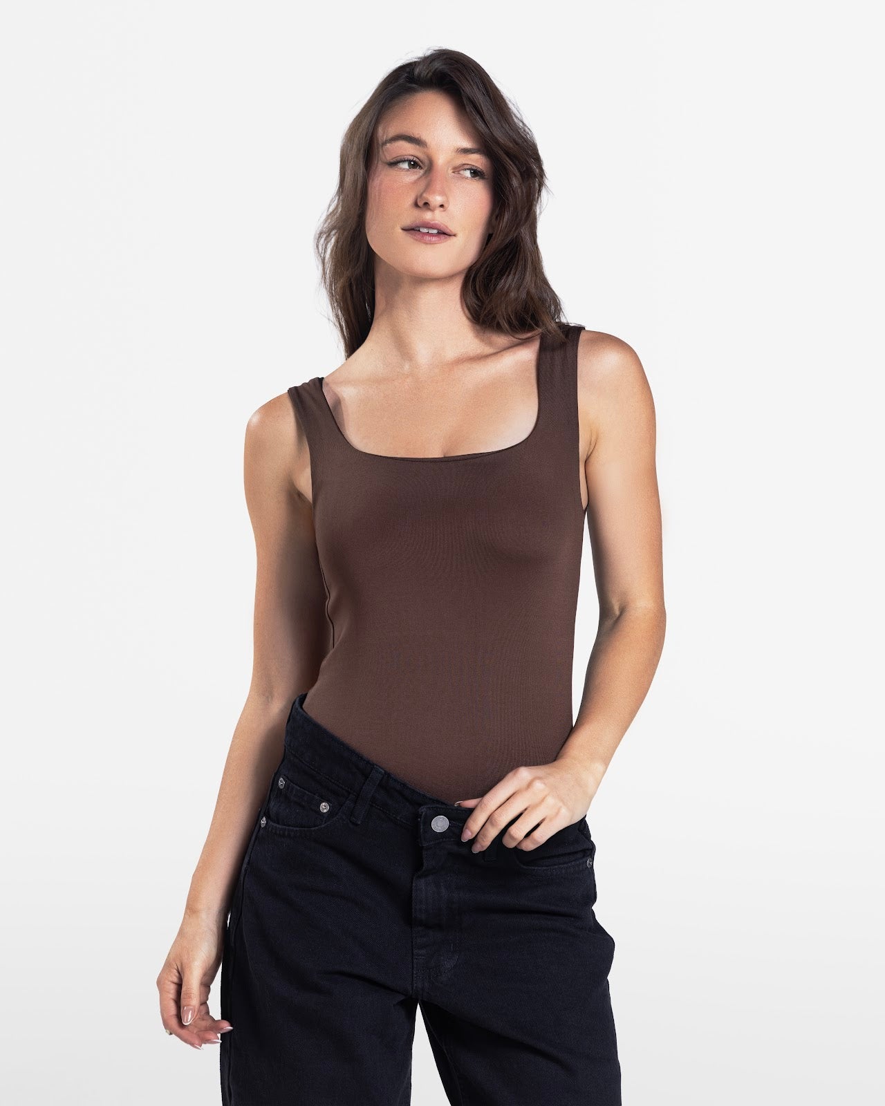 ROUND NECK BODYSUIT BROWN 4