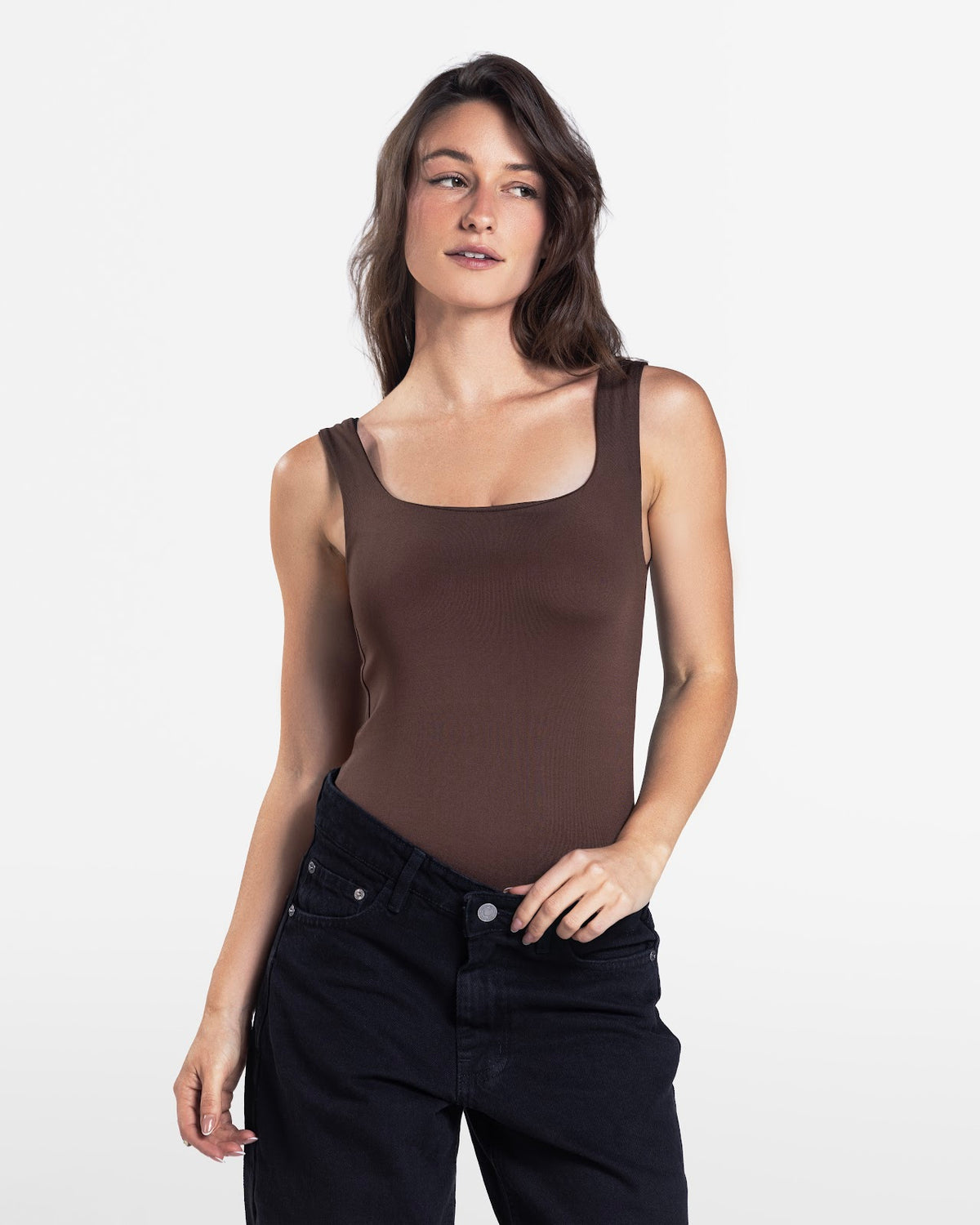 ROUND NECK BODYSUIT BROWN 4
