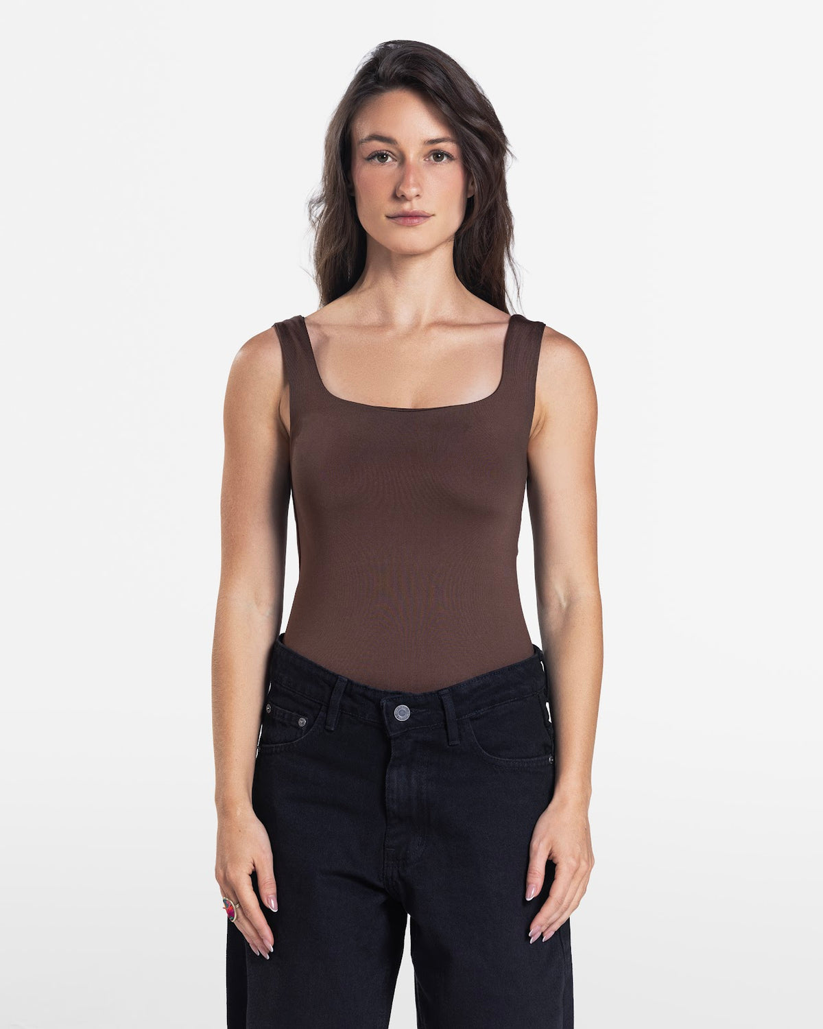 ROUND NECK BODYSUIT BROWN 1