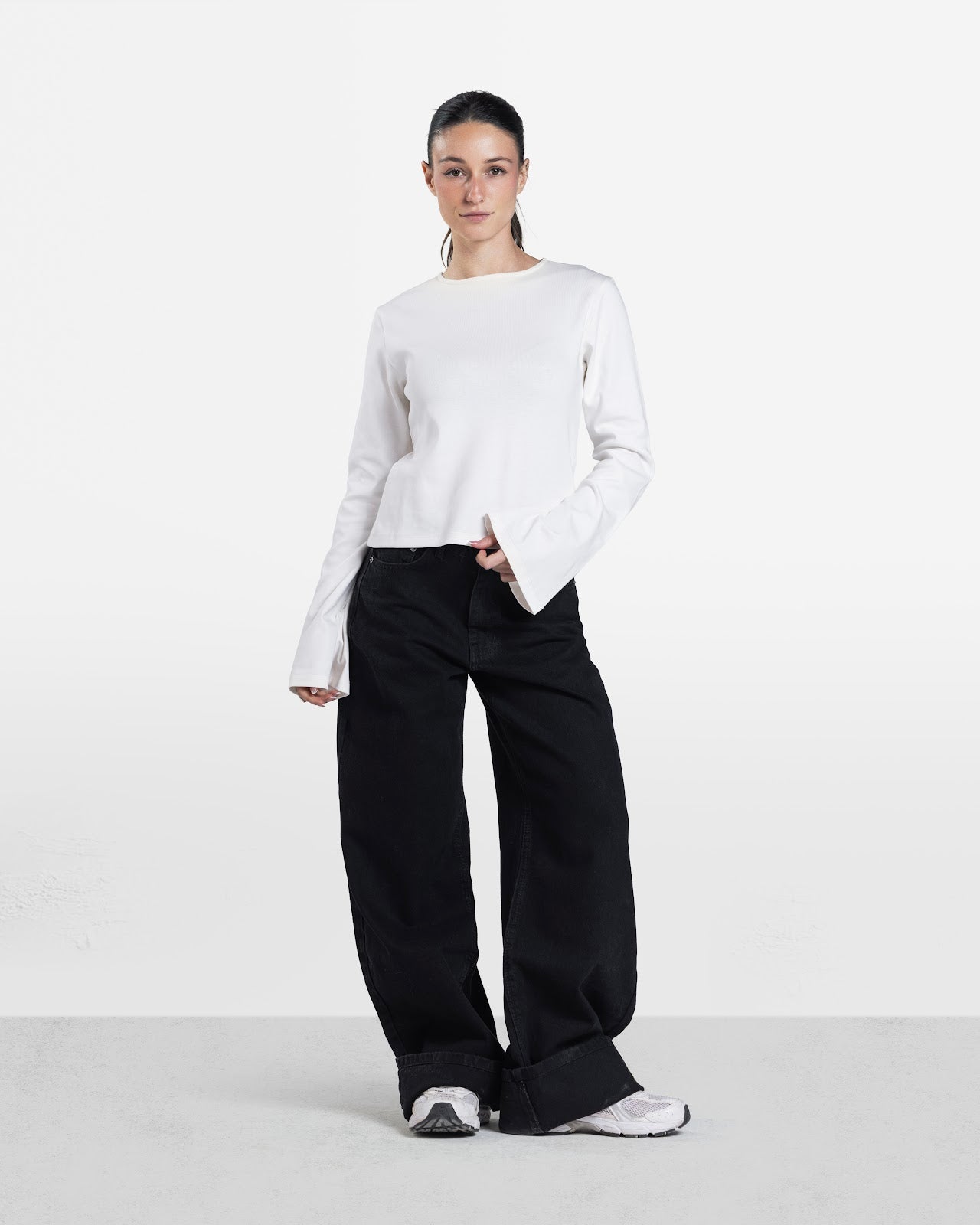 LOOSE FIT LONG SLEEVE TOP OFF-WHITE 3