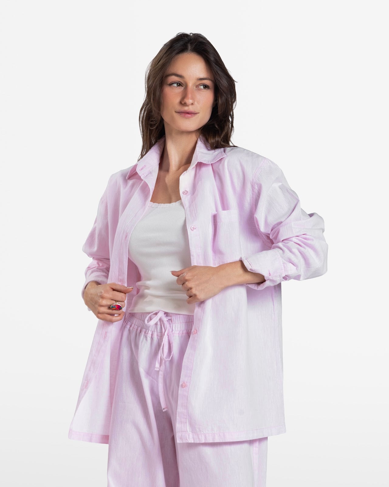 LINEN SHIRT PINK 1