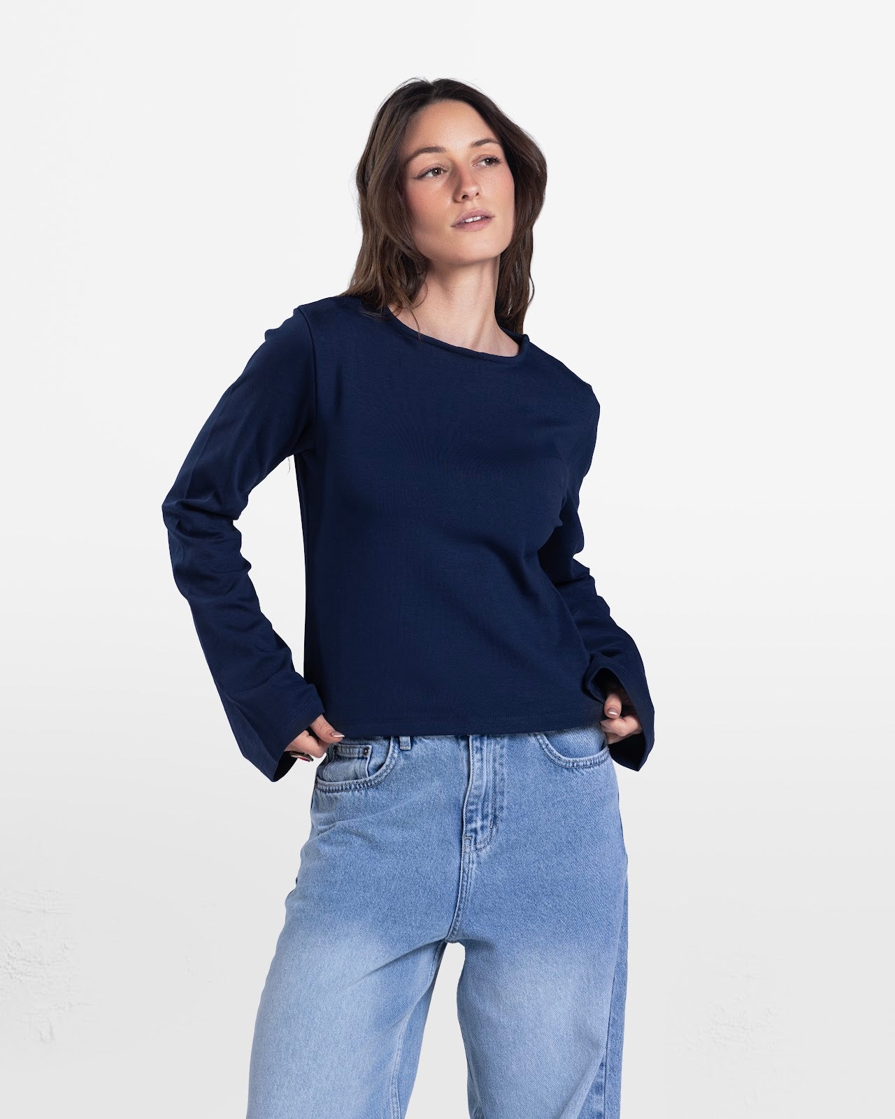 LOOSE FIT LONG SLEEVE TOP NAVY 4