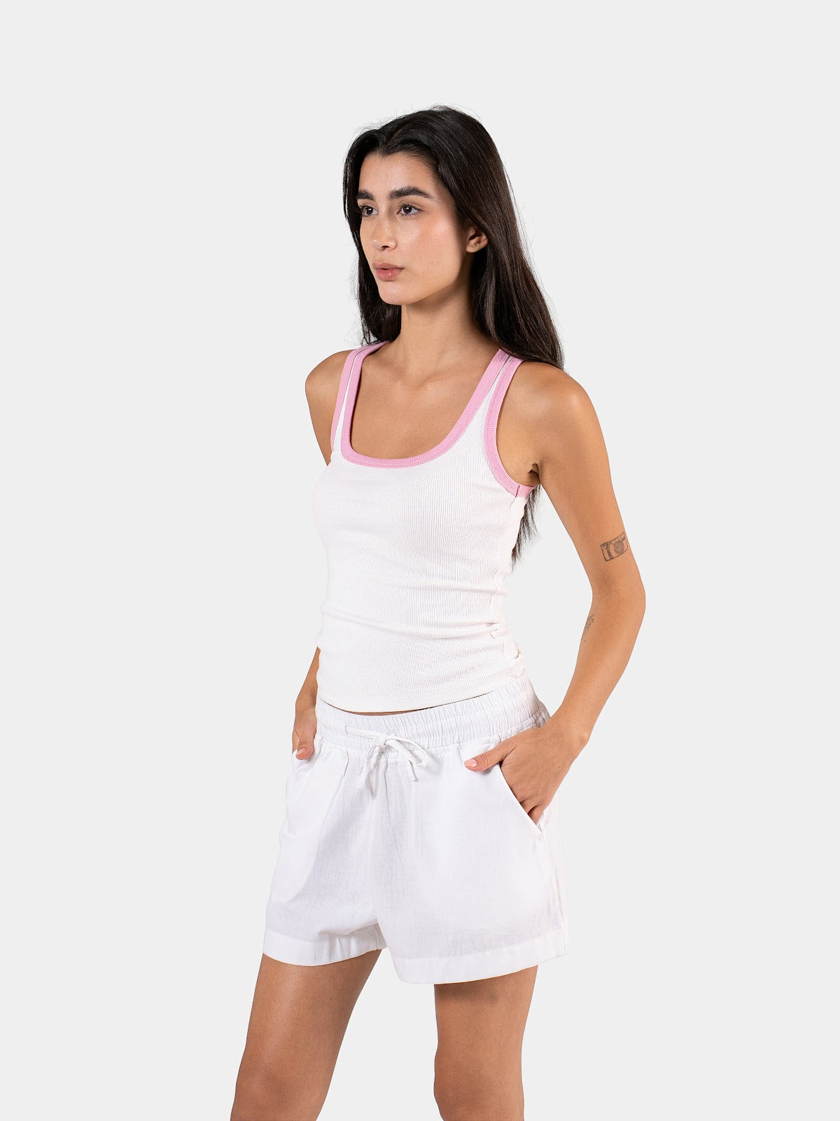 TWO TONE TANK TOP WHITE X BABY PINK 3