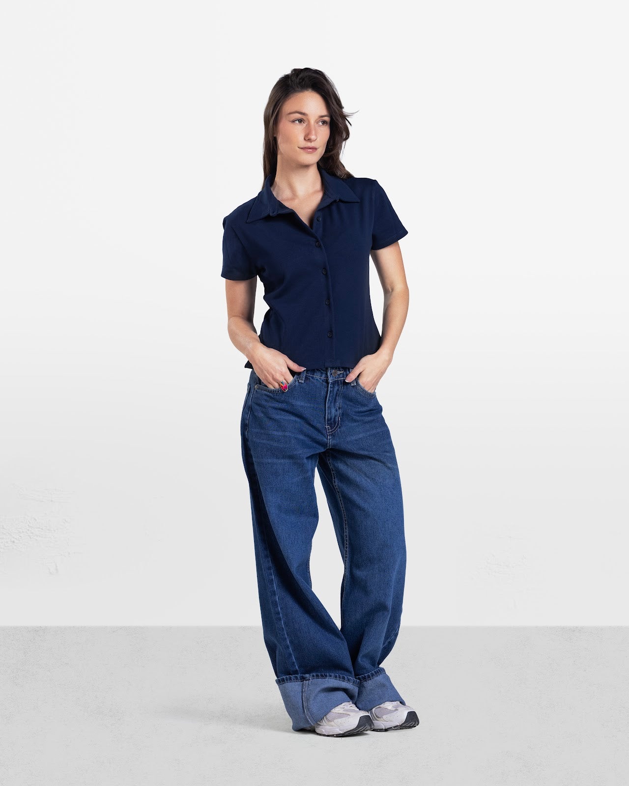 SHORT SLEEVE BUTTON DOWN SHIRT NAVY 4