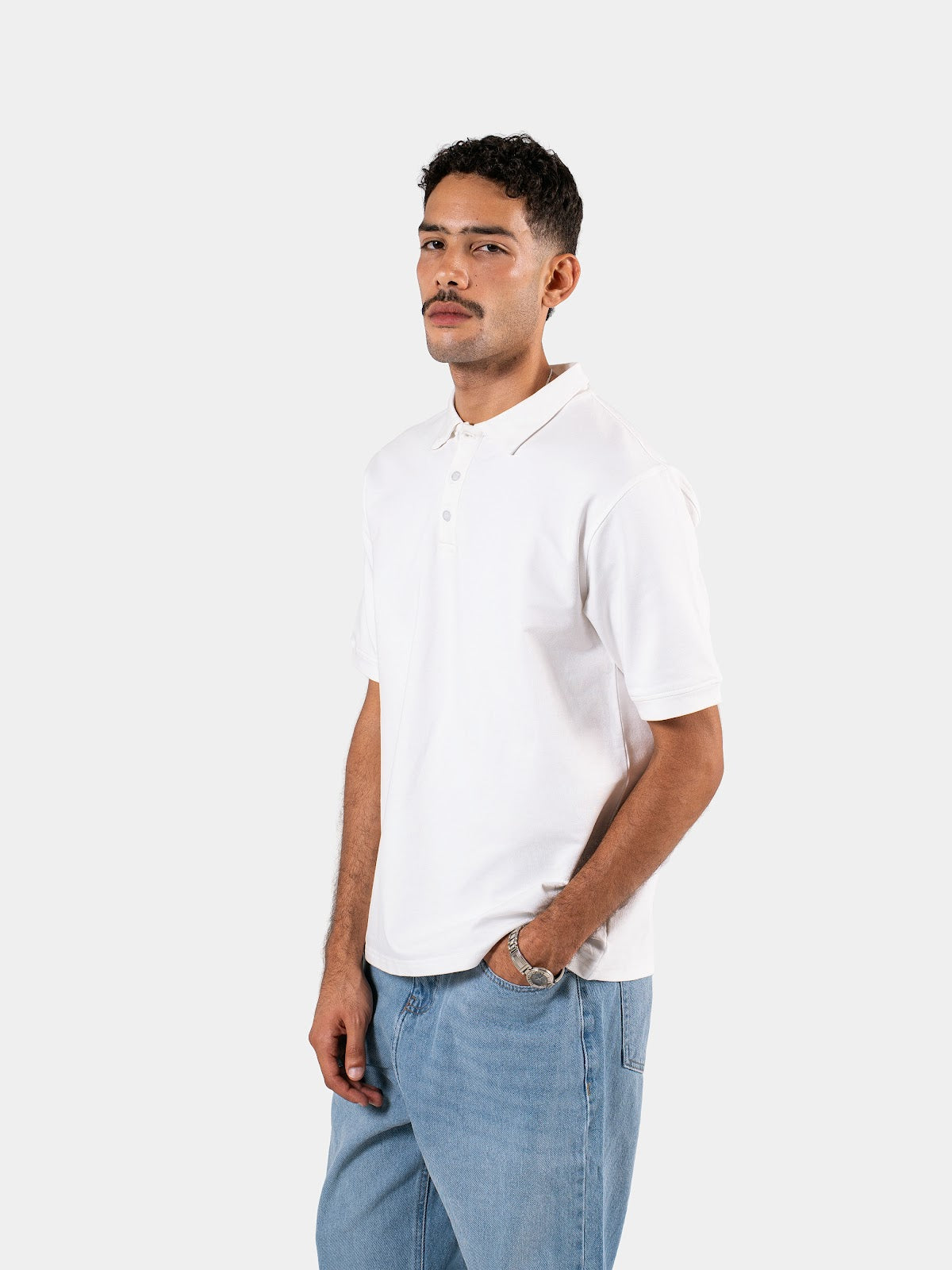 MEN'S POLO SHIRT WHITE 3