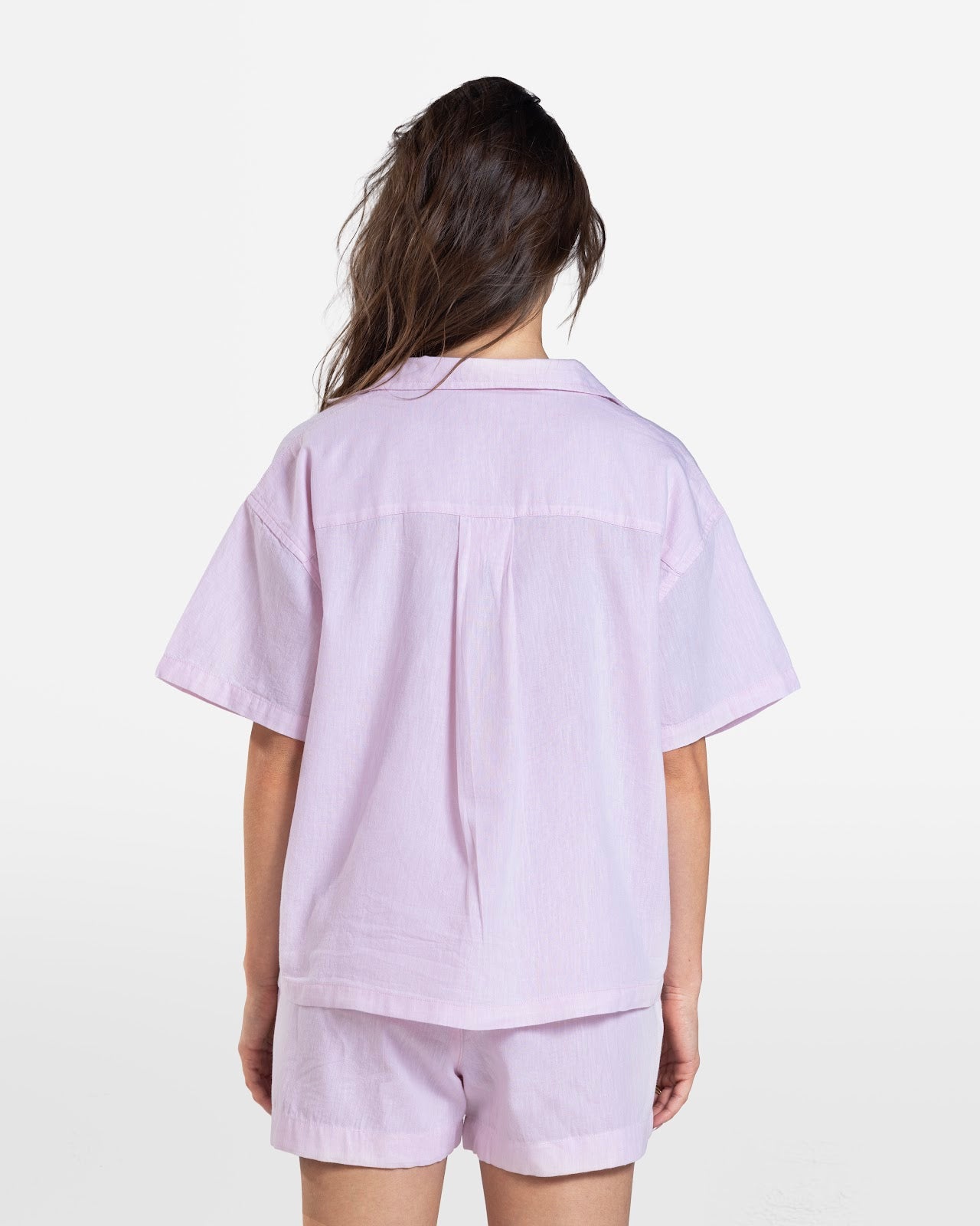 SHORT SLEEVE LINEN SHIRT PINK 2