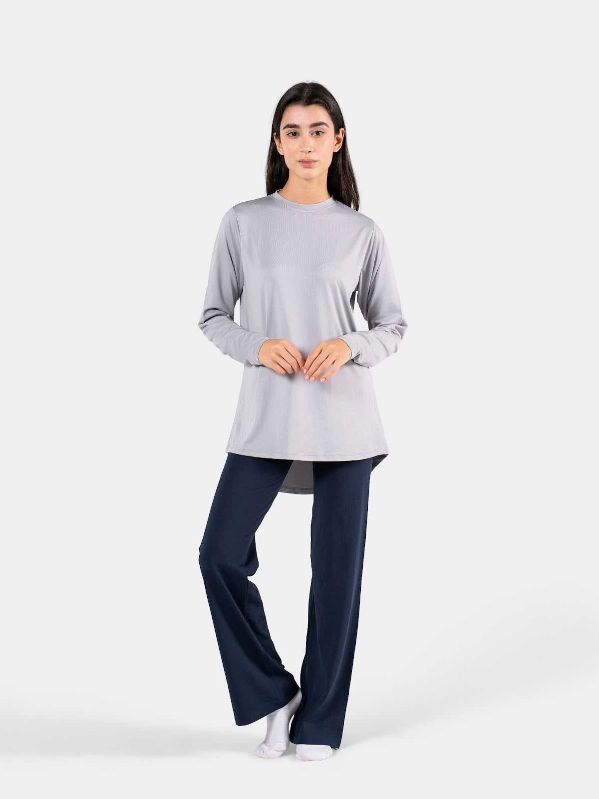MOVE LOOSE LONG SLEEVE TOP LIGHT-GREY 1