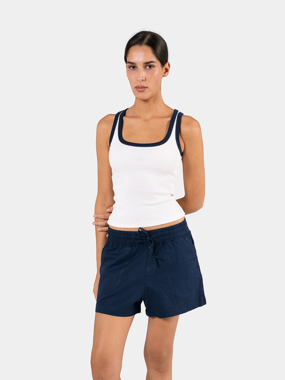 TWO TONE TANK TOP WHITE X NAVY 3
