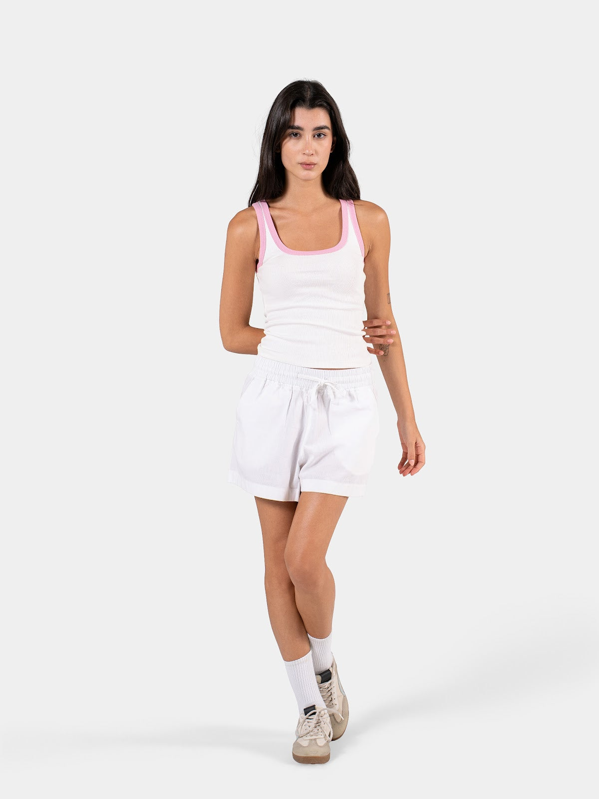 TWO TONE TANK TOP WHITE X BABY PINK 2