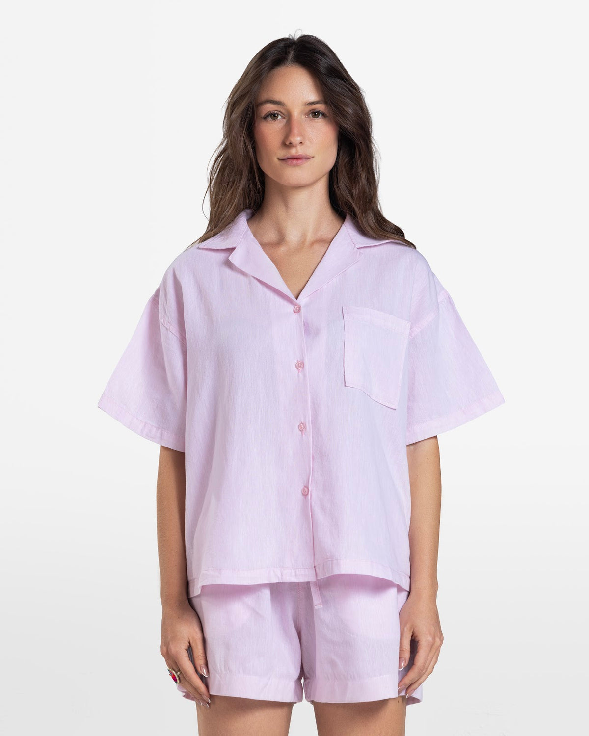 SHORT SLEEVE LINEN SHIRT PINK 3