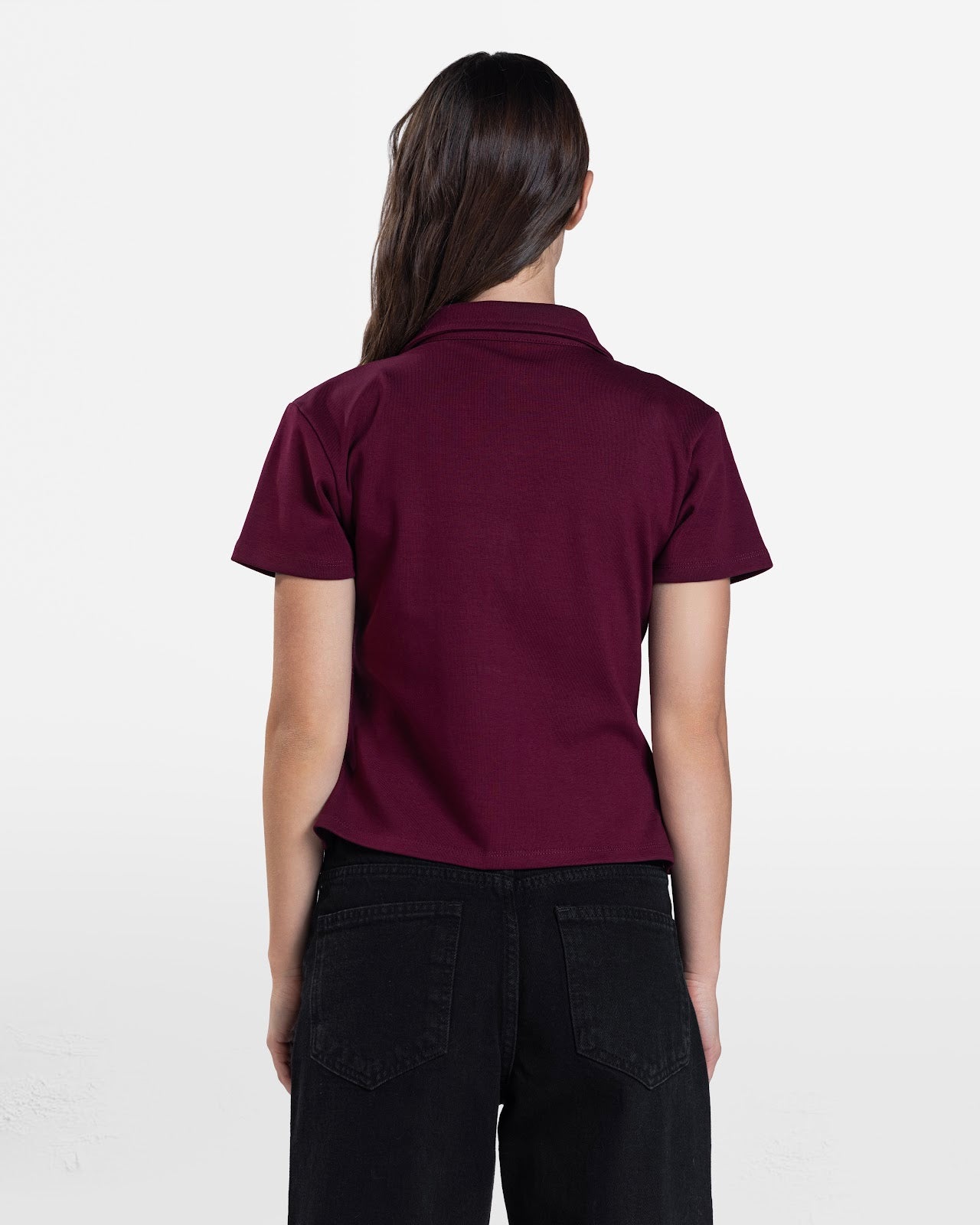 SHORT SLEEVE BUTTON DOWN SHIRT BURGUNDY 2