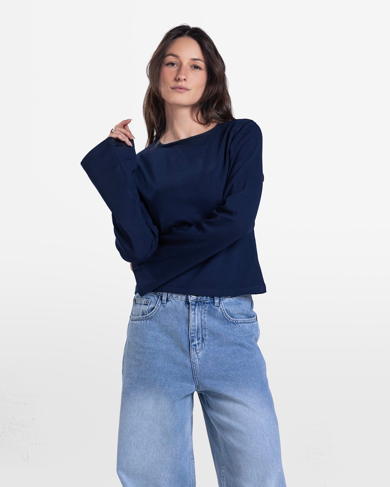LOOSE FIT LONG SLEEVE TOP NAVY 5