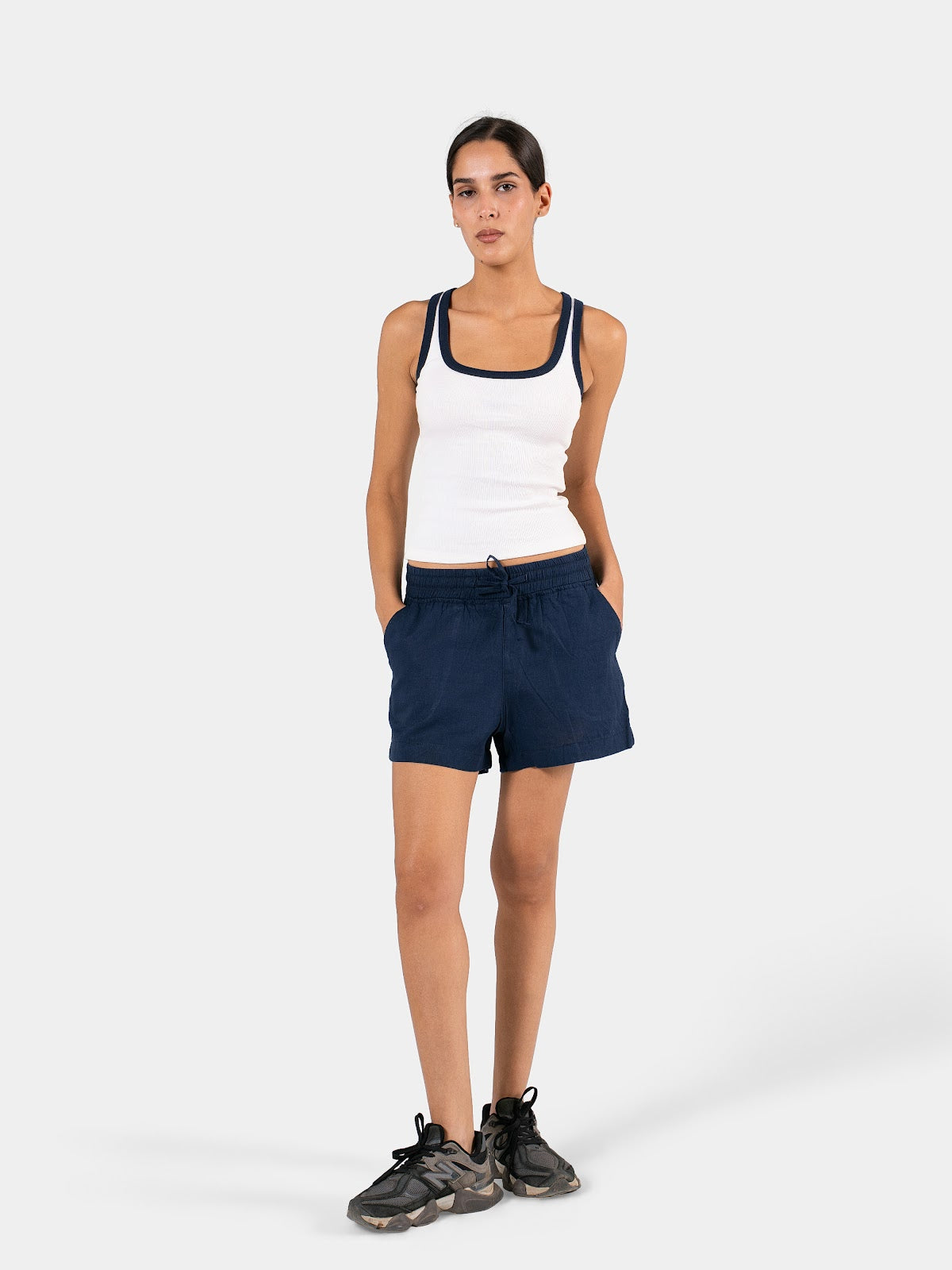 TWO TONE TANK TOP WHITE X NAVY 2