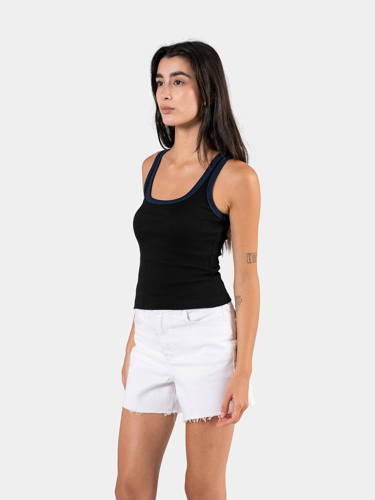 TWO TONE TANK TOP BLACK X NAVY 5