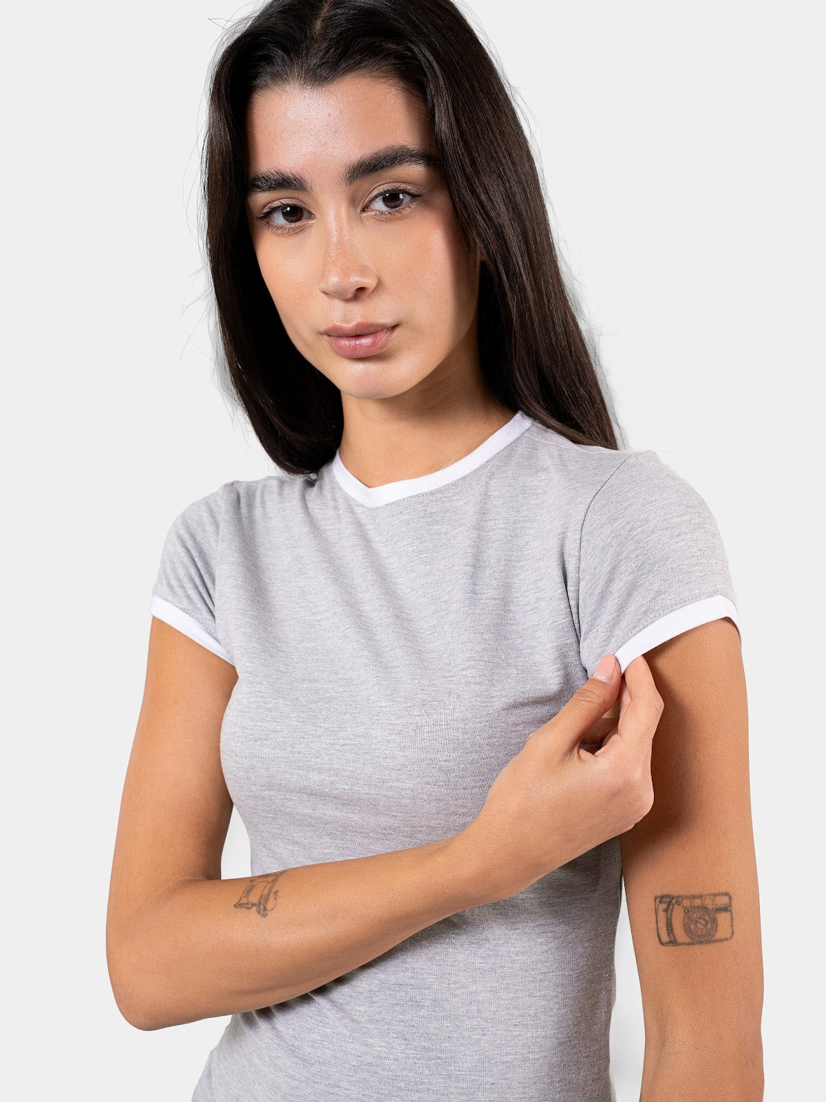 CONTRAST EDGE T-SHIRT CLOUD GREY X WHITE 5