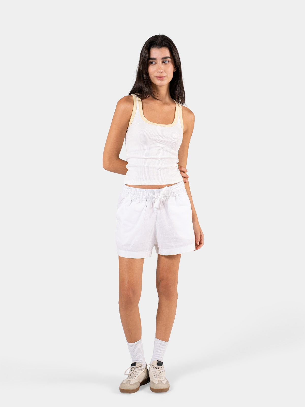 TWO TONE TANK TOP WHITE X YELLOW 1