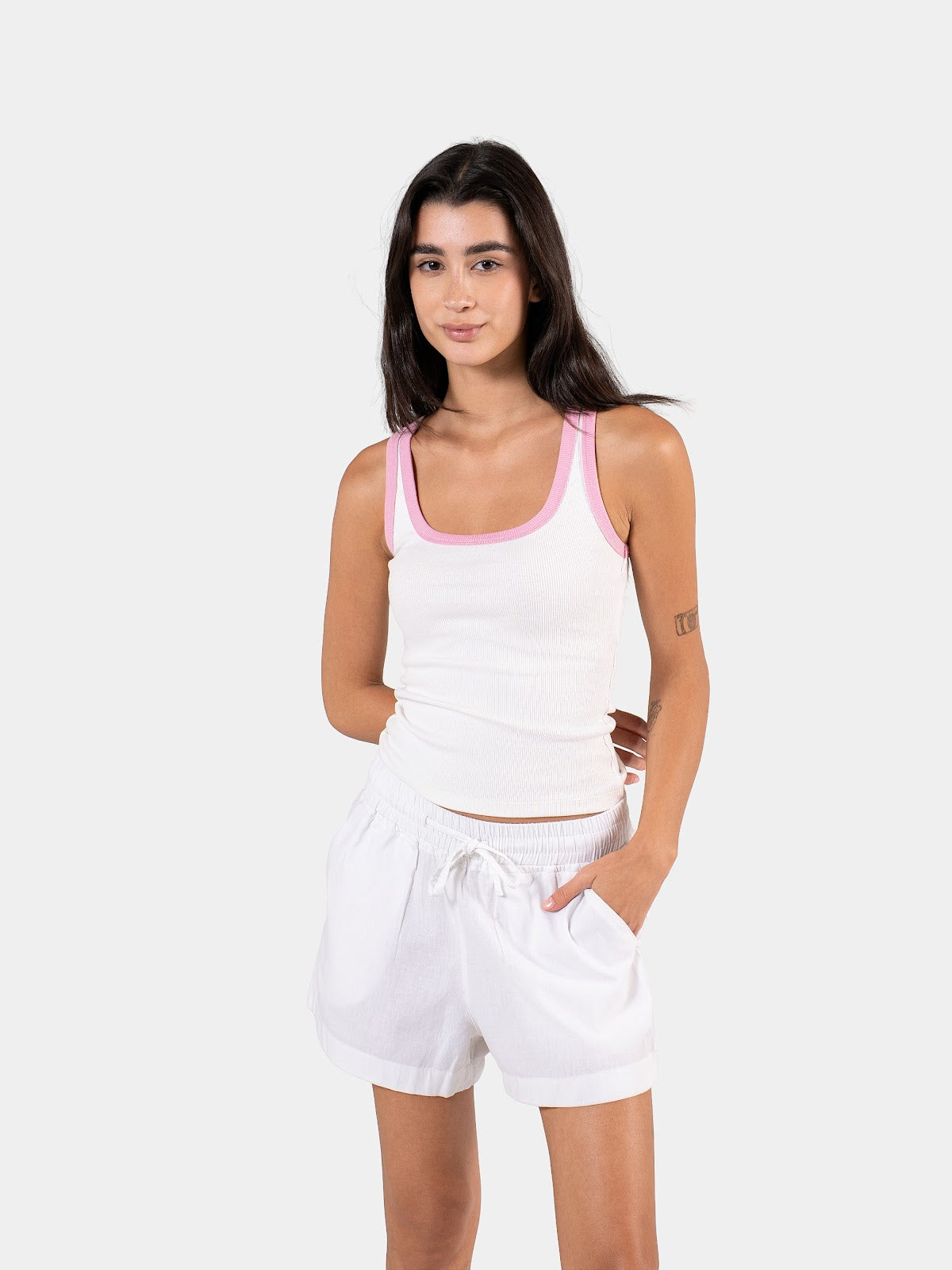 TWO TONE TANK TOP WHITE X BABY PINK 4