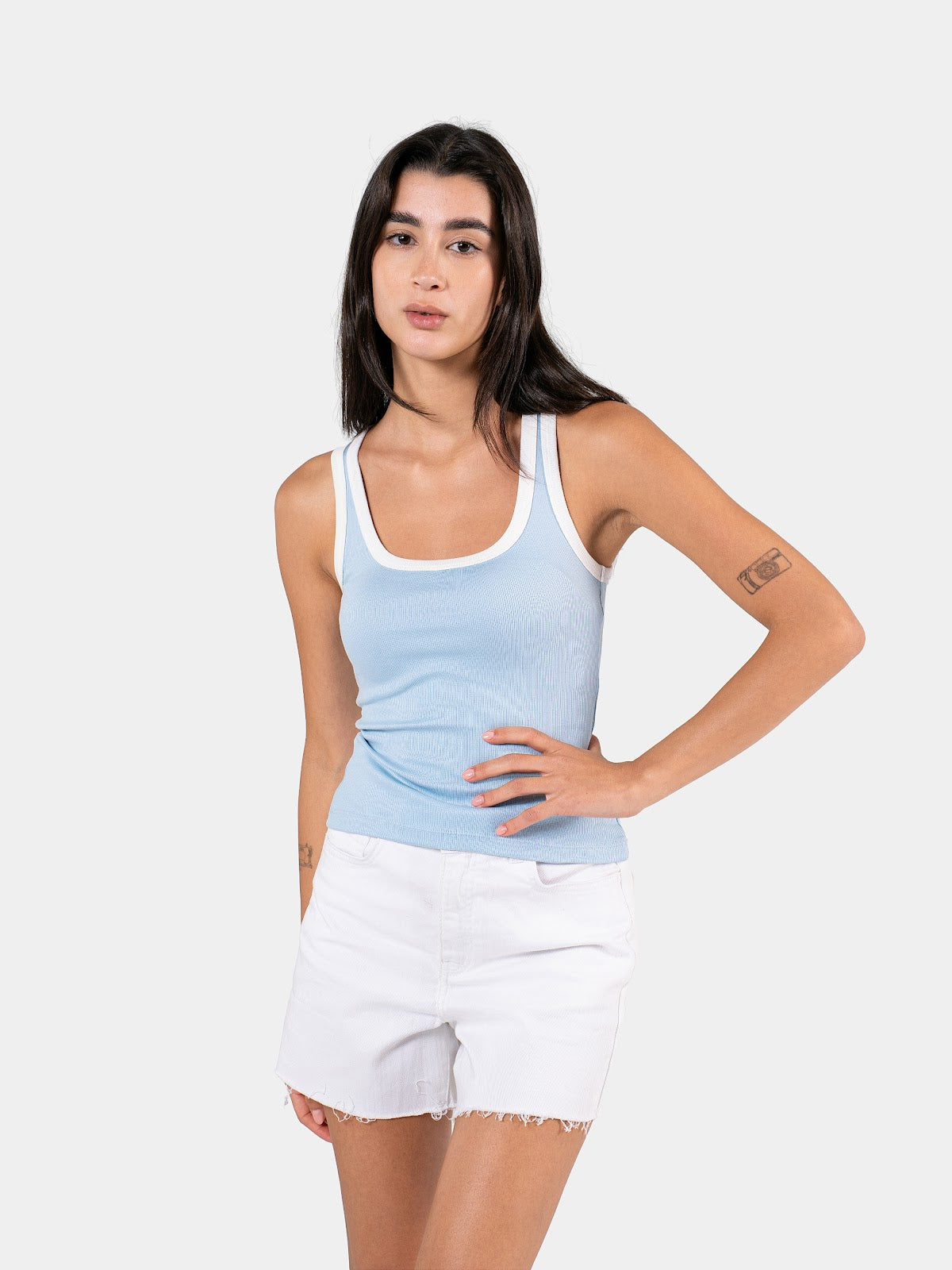 TWO TONE TANK TOP BABY BLUE X WHITE 3