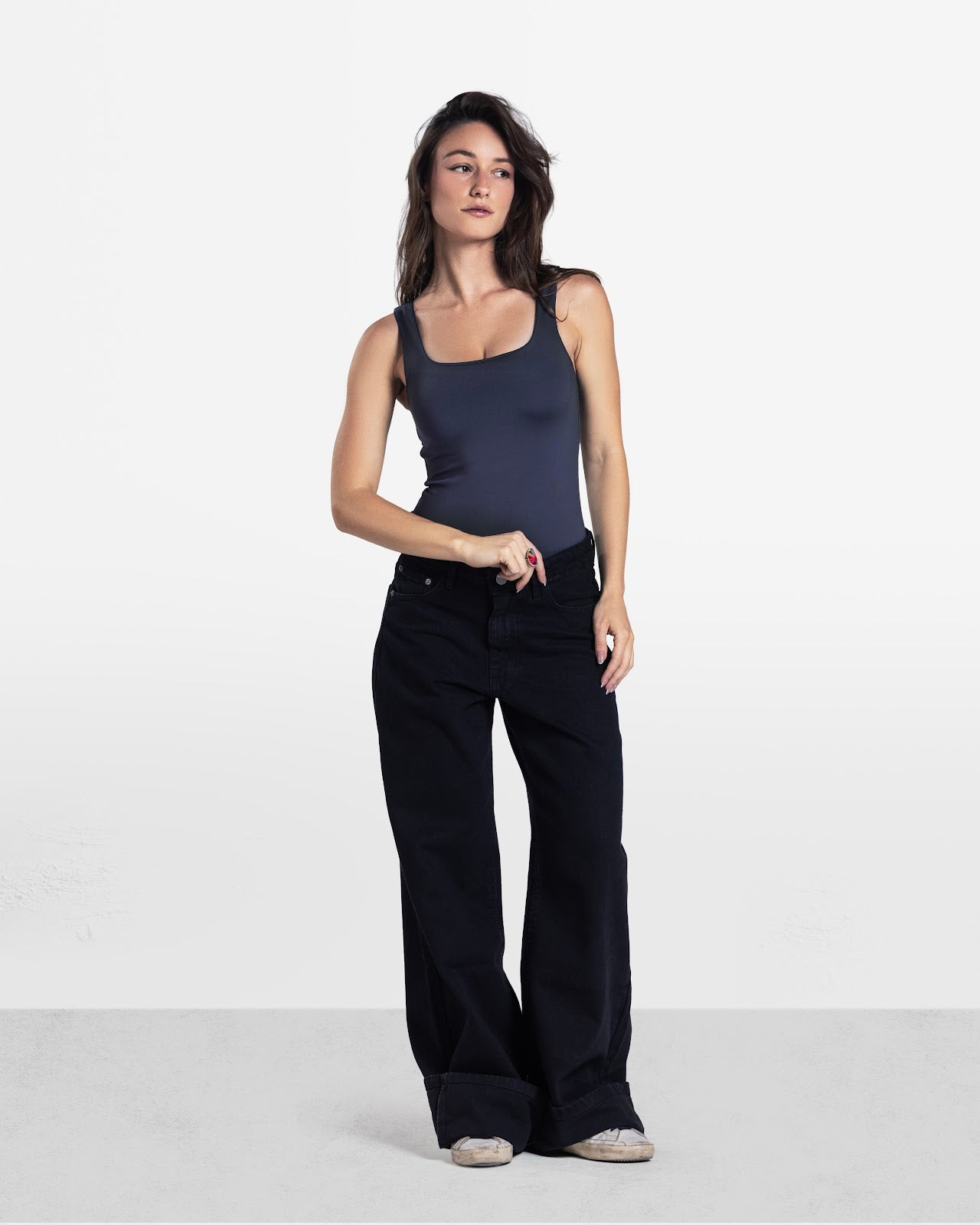 ROUND NECK BODYSUIT CHARCOAL 4