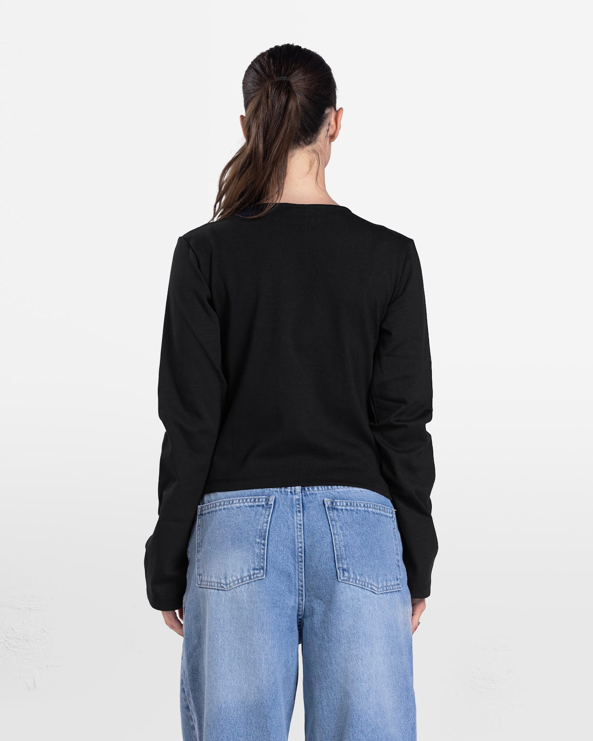 LOOSE FIT LONG SLEEVE TOP BLACK 2