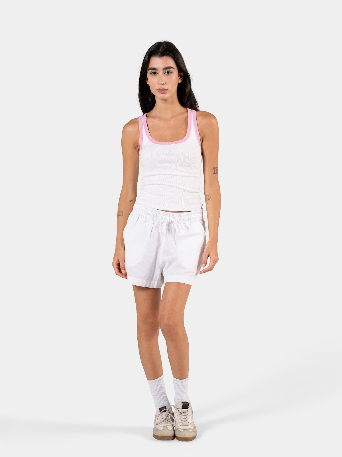 TWO TONE TANK TOP WHITE X BABY PINK 1