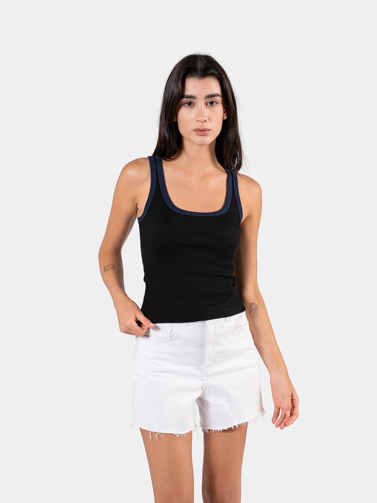 TWO TONE TANK TOP BLACK X NAVY 4