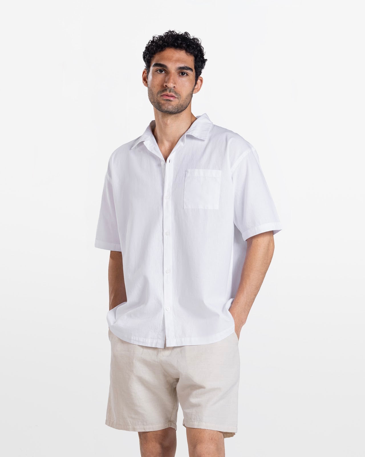 MEN'S LINEN SHIRT WHITE 1