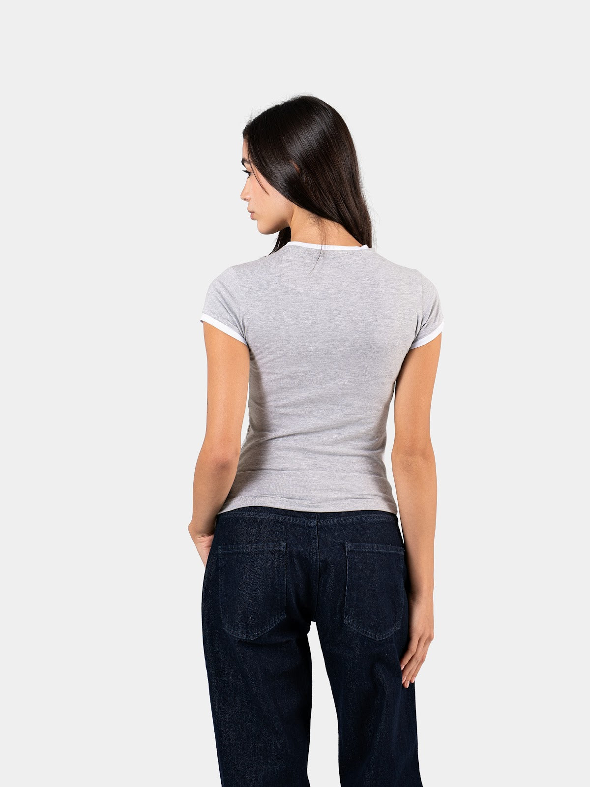 CONTRAST EDGE T-SHIRT CLOUD GREY X WHITE 4