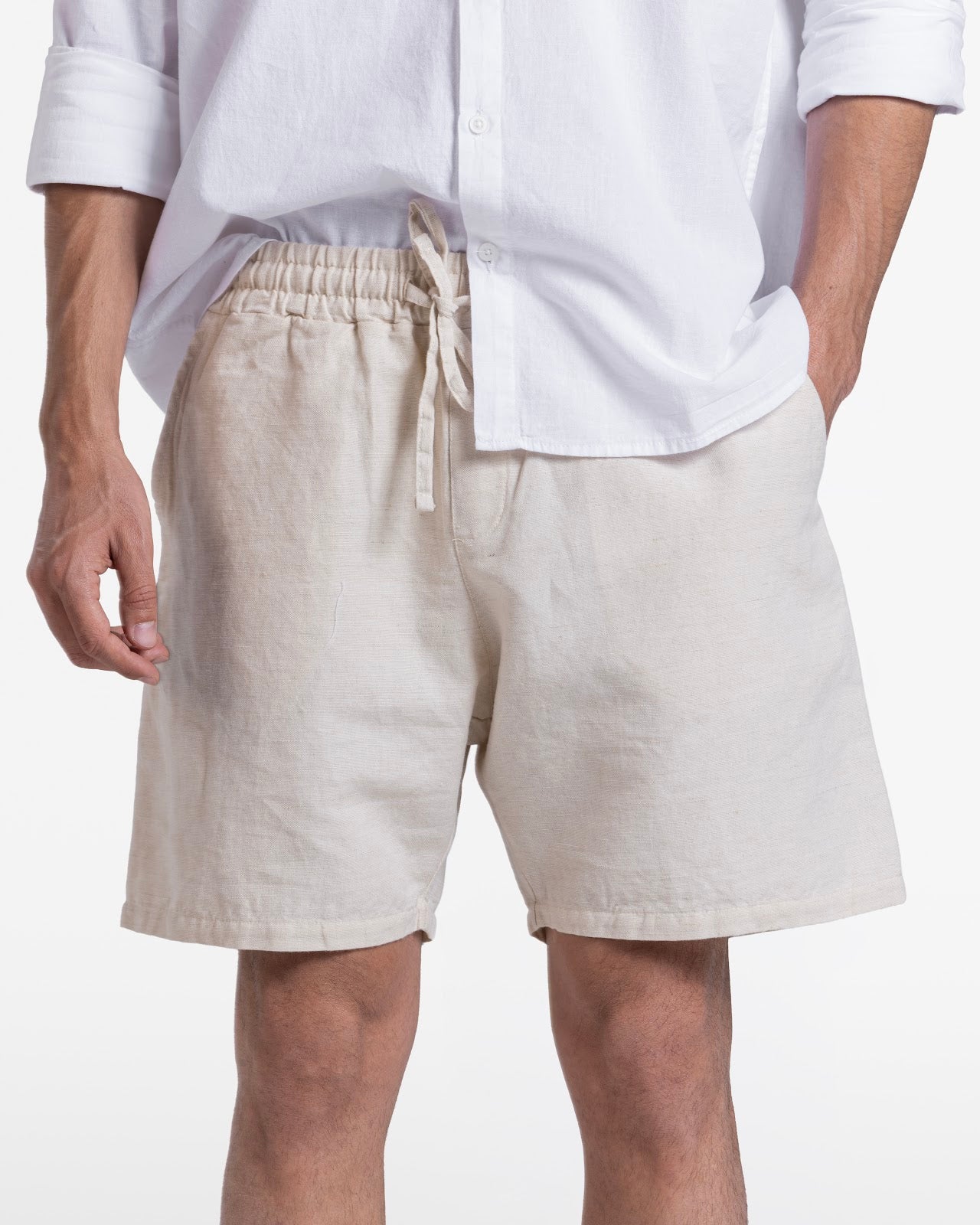 MEN'S LINEN SHORT BEIGE 1