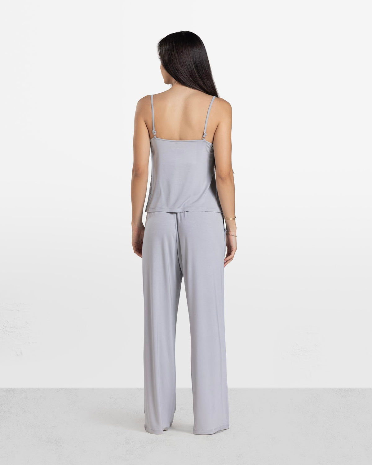 LACE TRIM CAMI PANTS SET LIGHT GREY 2