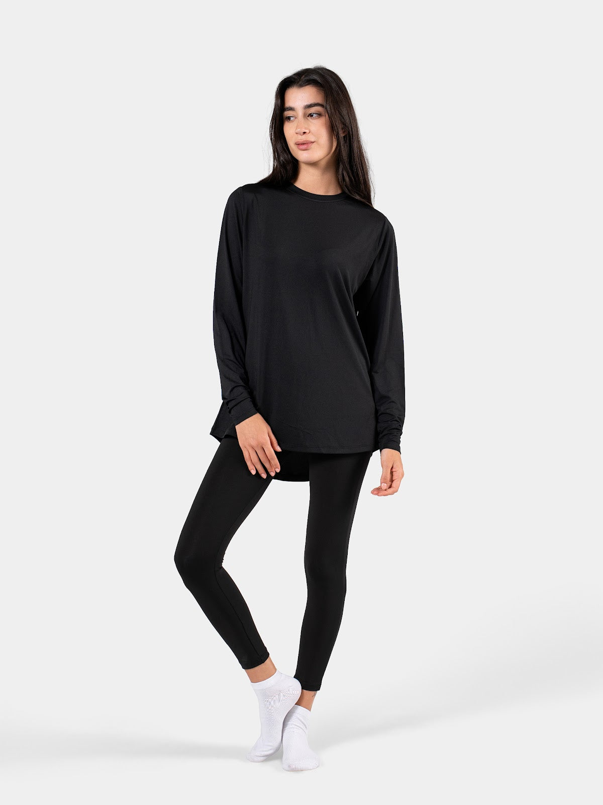 MOVE LOOSE LONG SLEEVE TOP BLACK 1