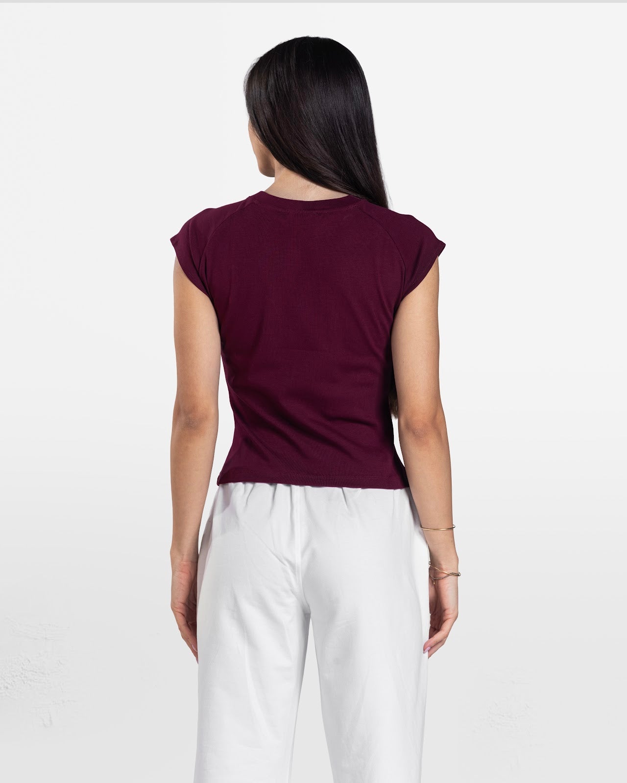 CAP SLEEVE T-SHIRT BURGUNDY 2