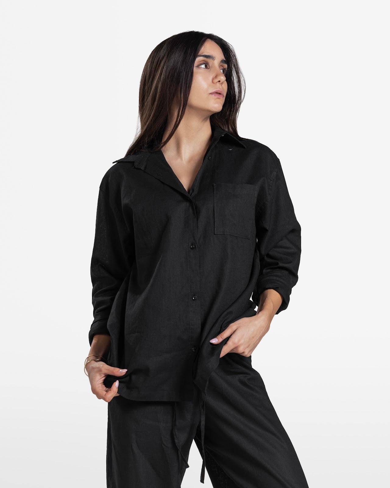 LINEN SHIRT BLACK 1