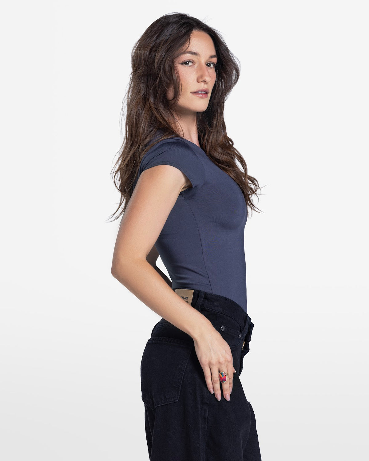 SHORT SLEEVE BODYSUIT CHARCOAL 2