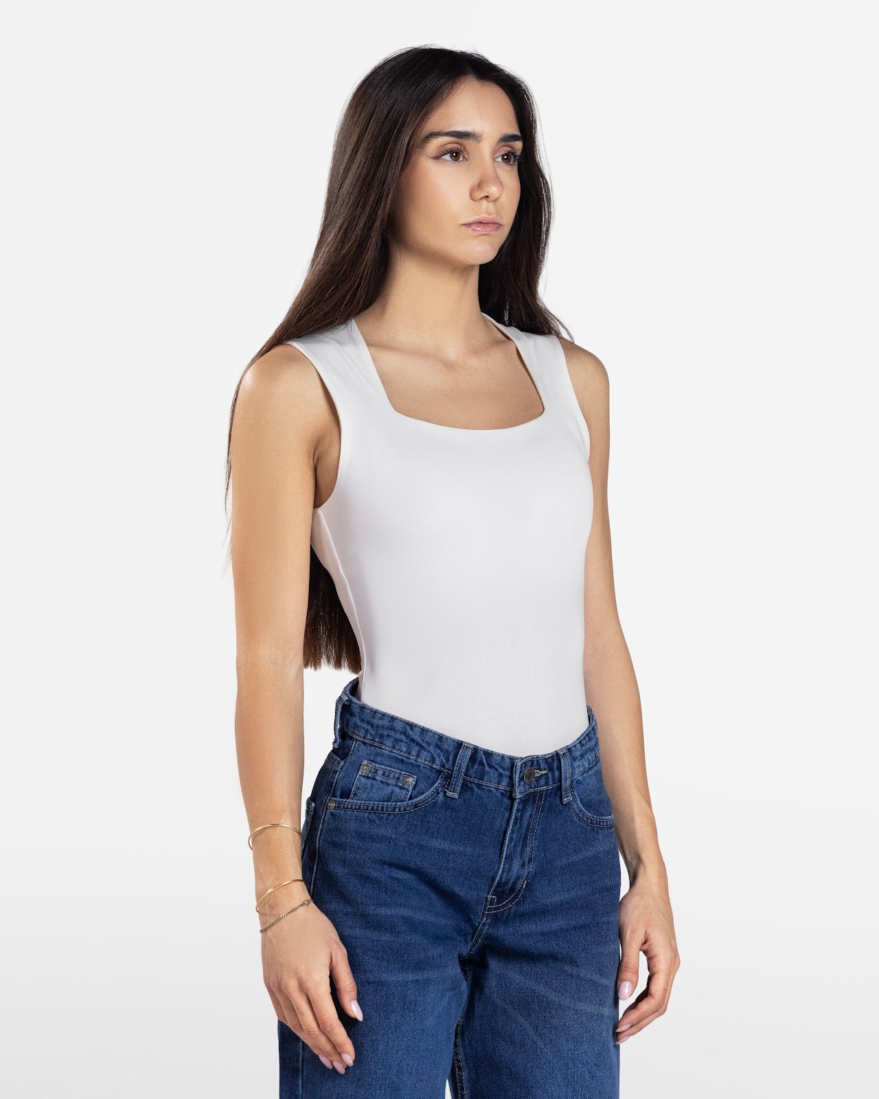 SQUARE NECK BODYSUIT OFF-WHITE 1