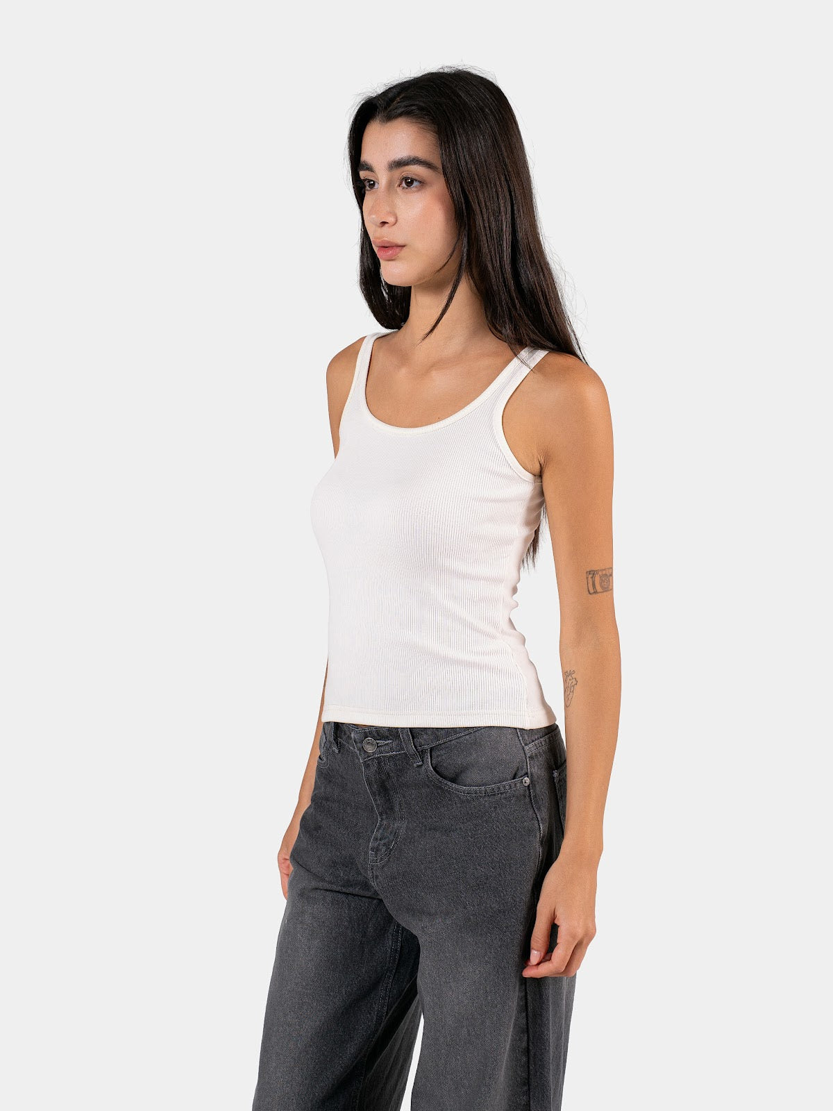 RIBBED SPAGHETTI STRAP OFF-WHITE 4