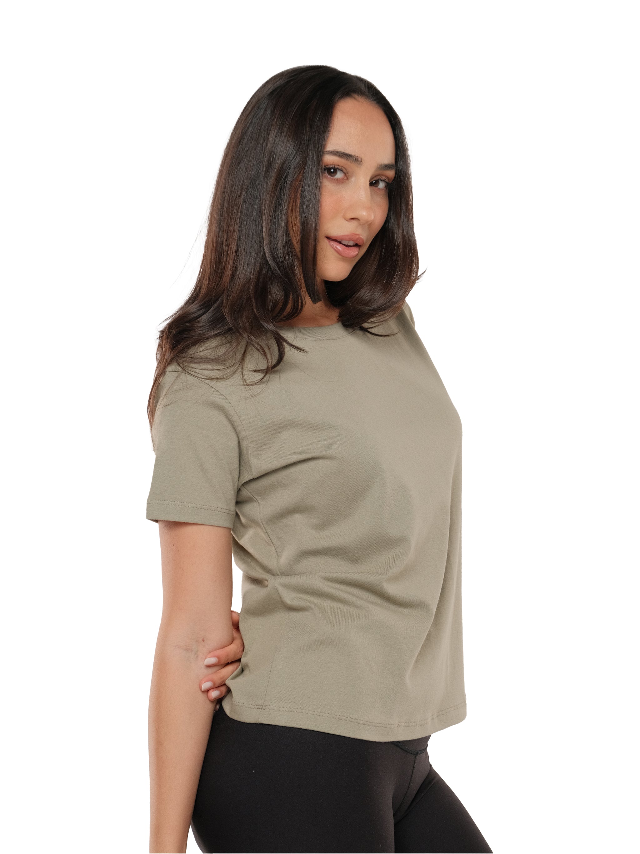 OLIVE GREEN RELAXED FIT TEE