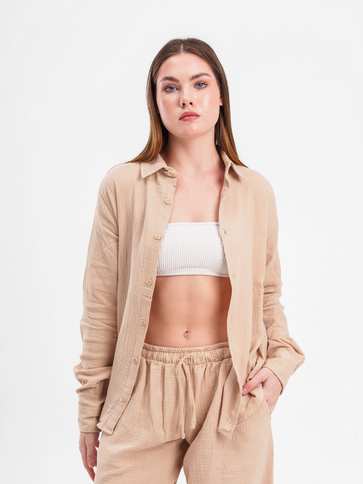 RIPPLED LINEN SHIRT