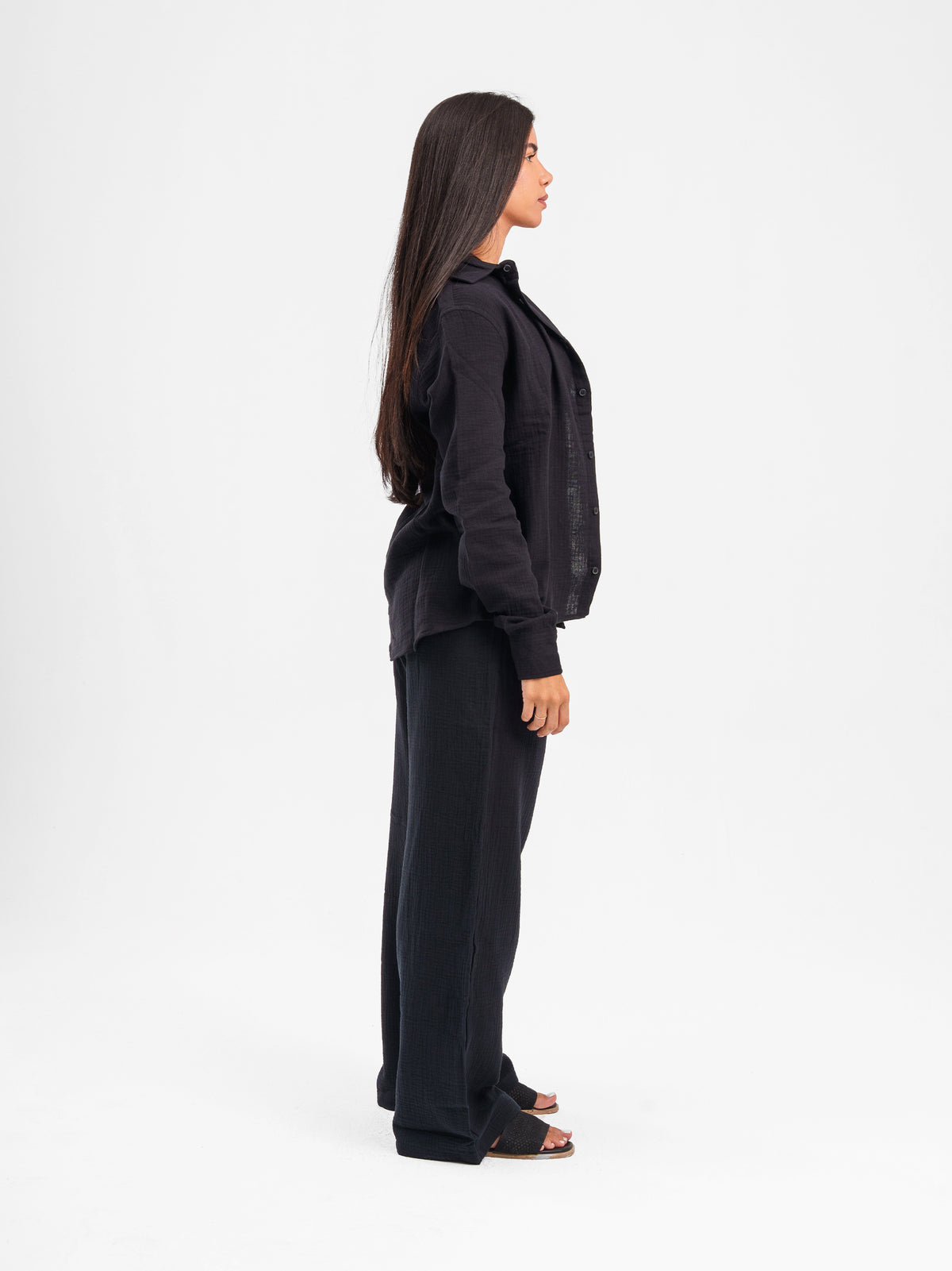 RIPPLED LINEN SHIRT