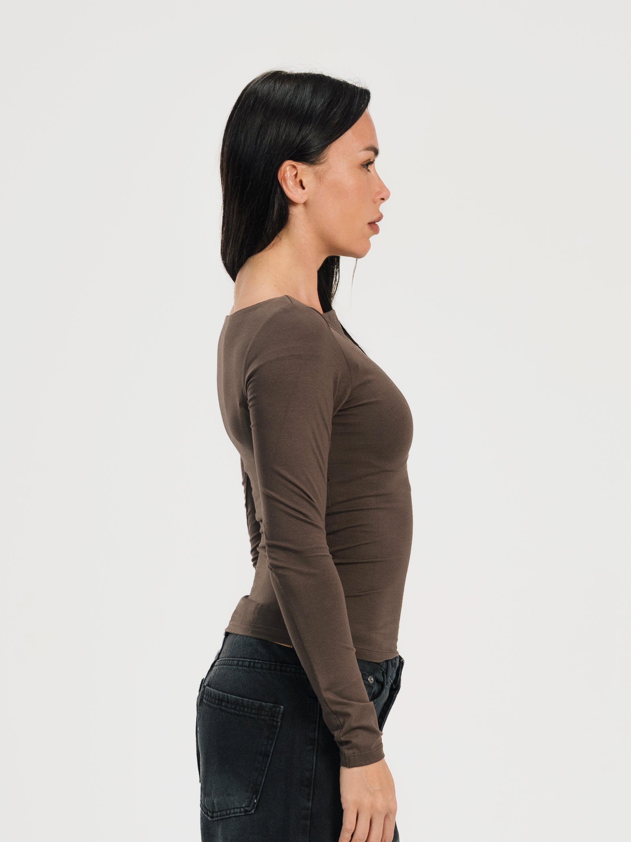 BOAT NECK LONG SLEEVE TOP