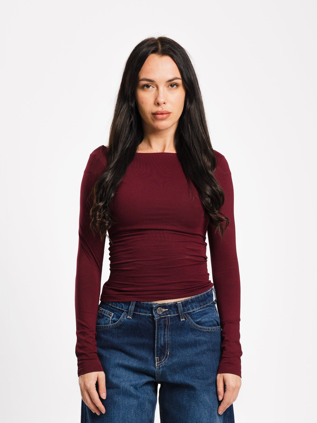 BOAT NECK LONG SLEEVE TOP