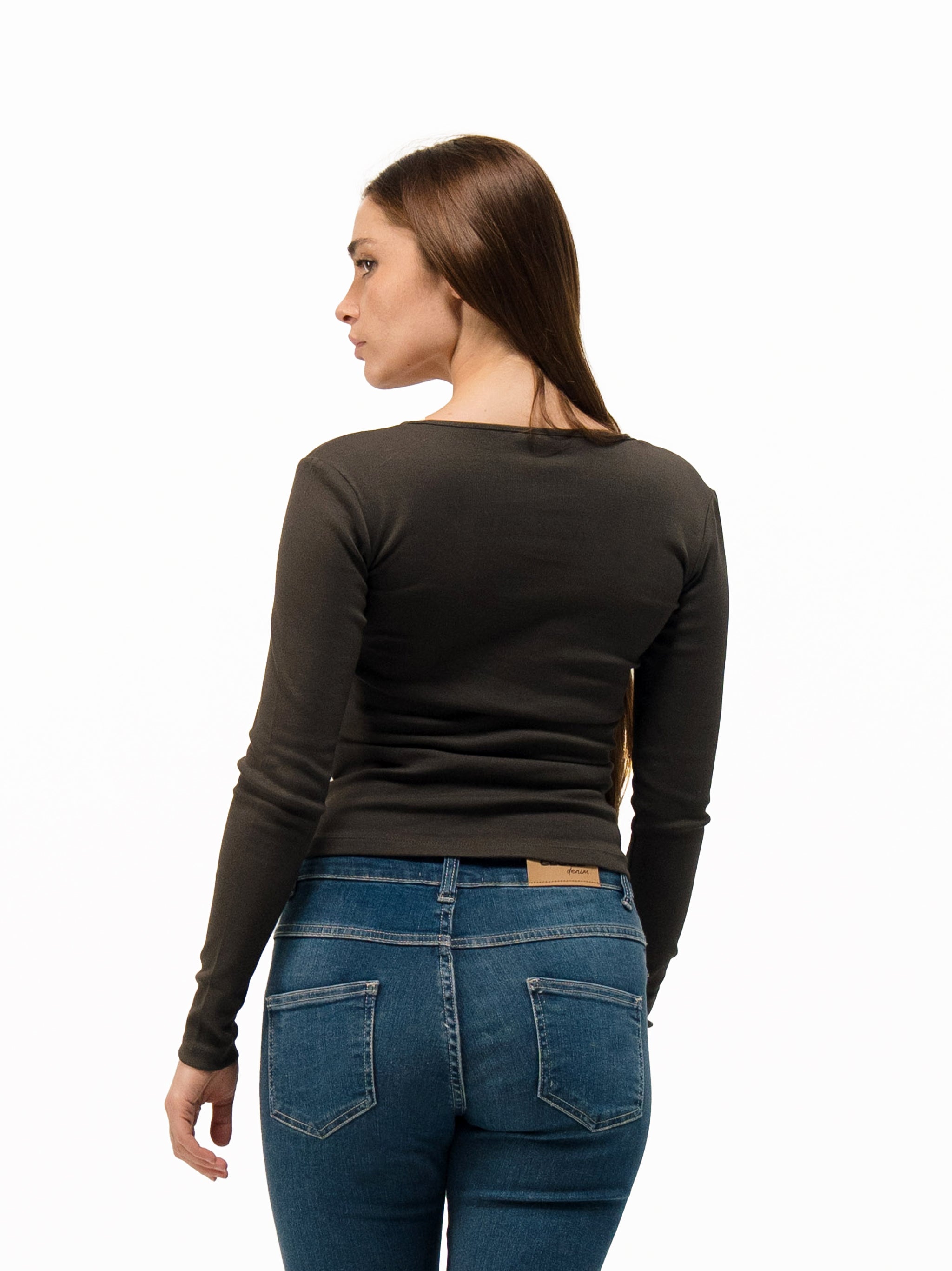 LACE SQUARE NECK LONG SLEEVE TOP