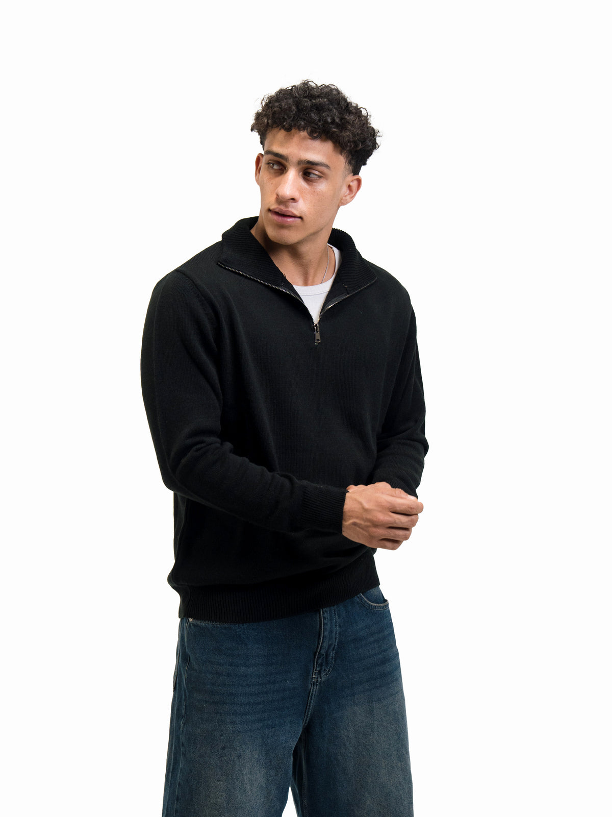 KNIT QUARTER ZIP UP