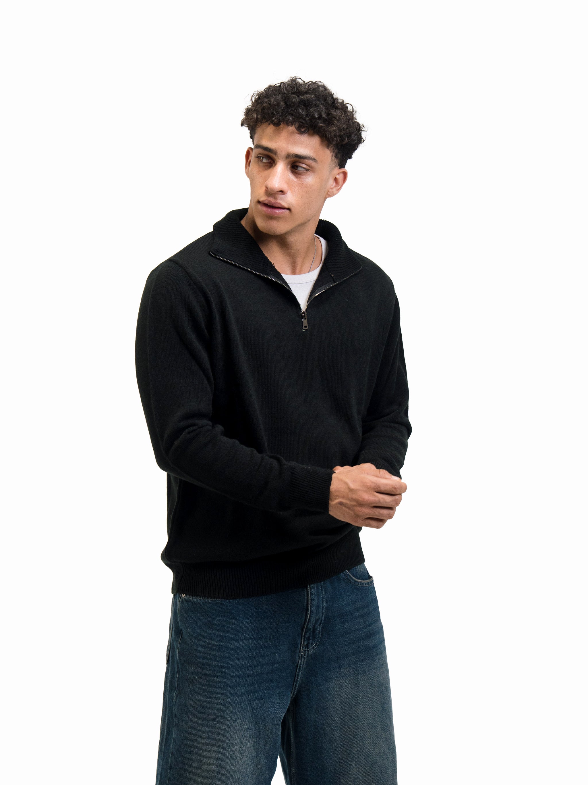 KNIT QUARTER ZIP UP