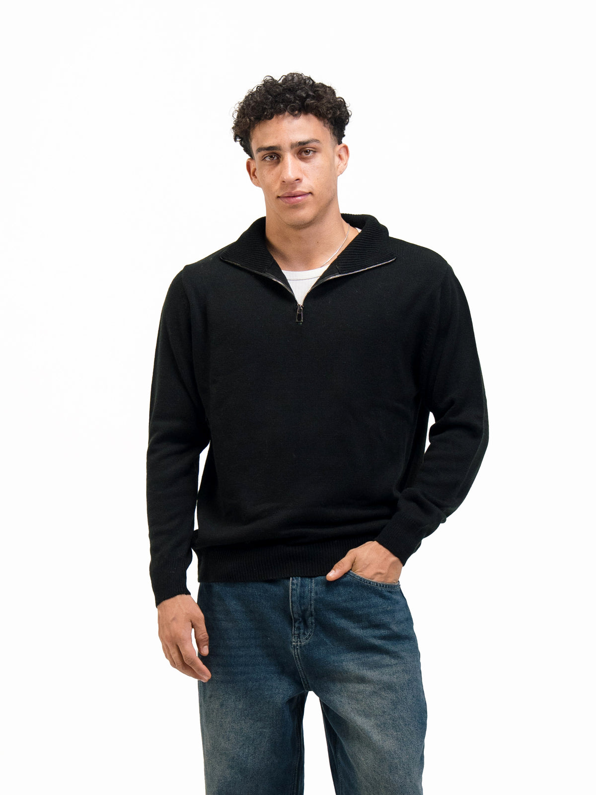KNIT QUARTER ZIP UP