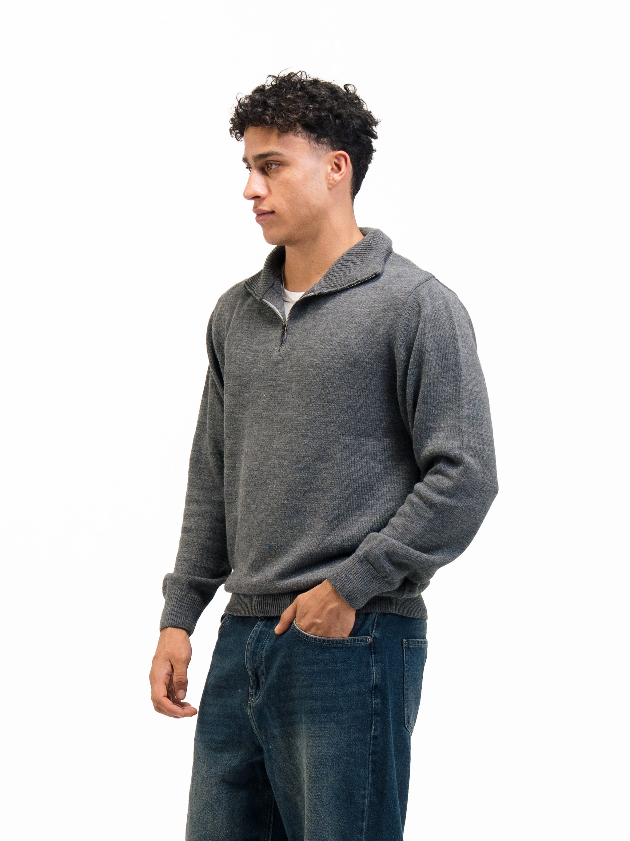KNIT QUARTER ZIP UP