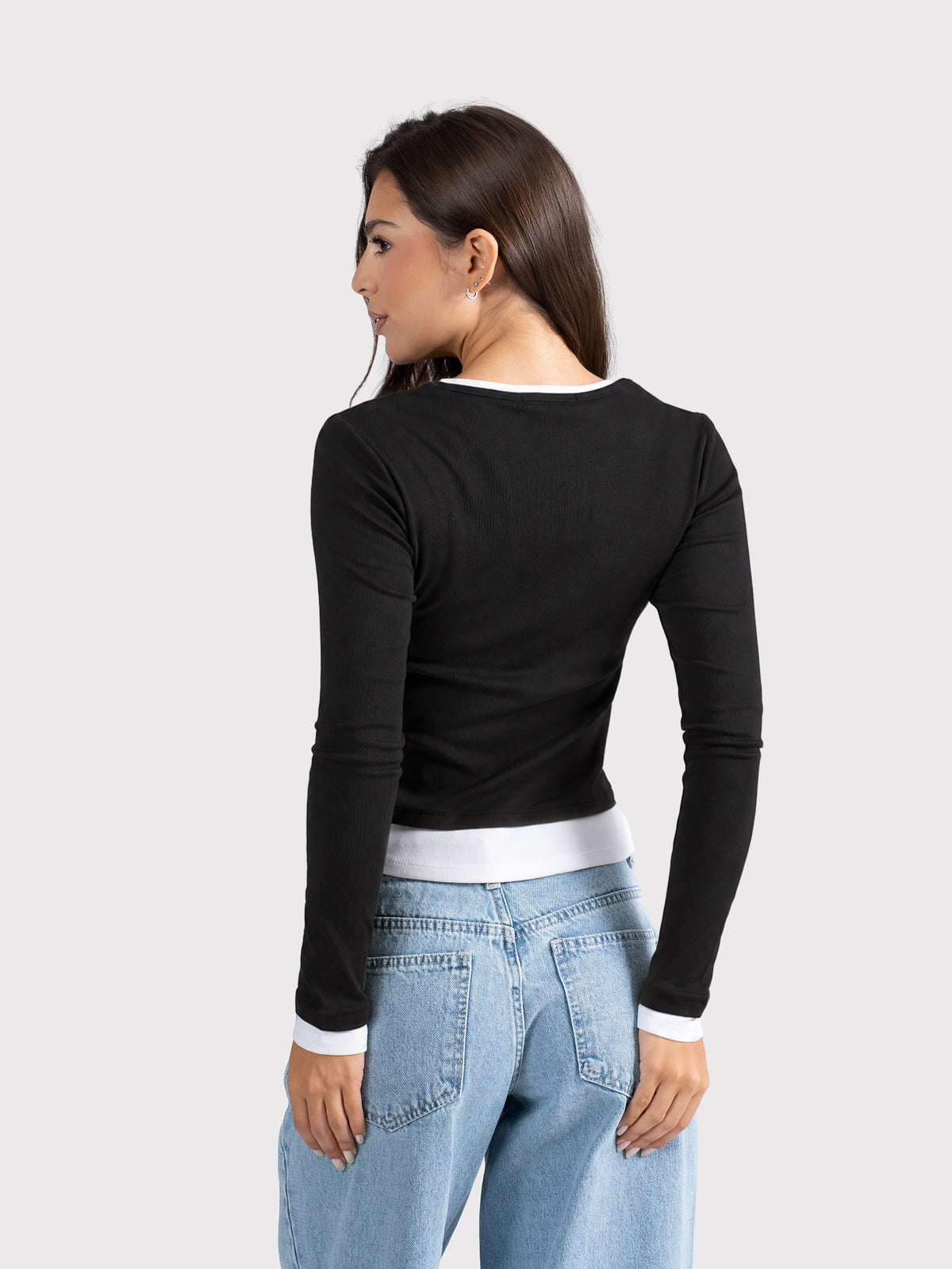 TWO TONE LONG SLEEVE TEE