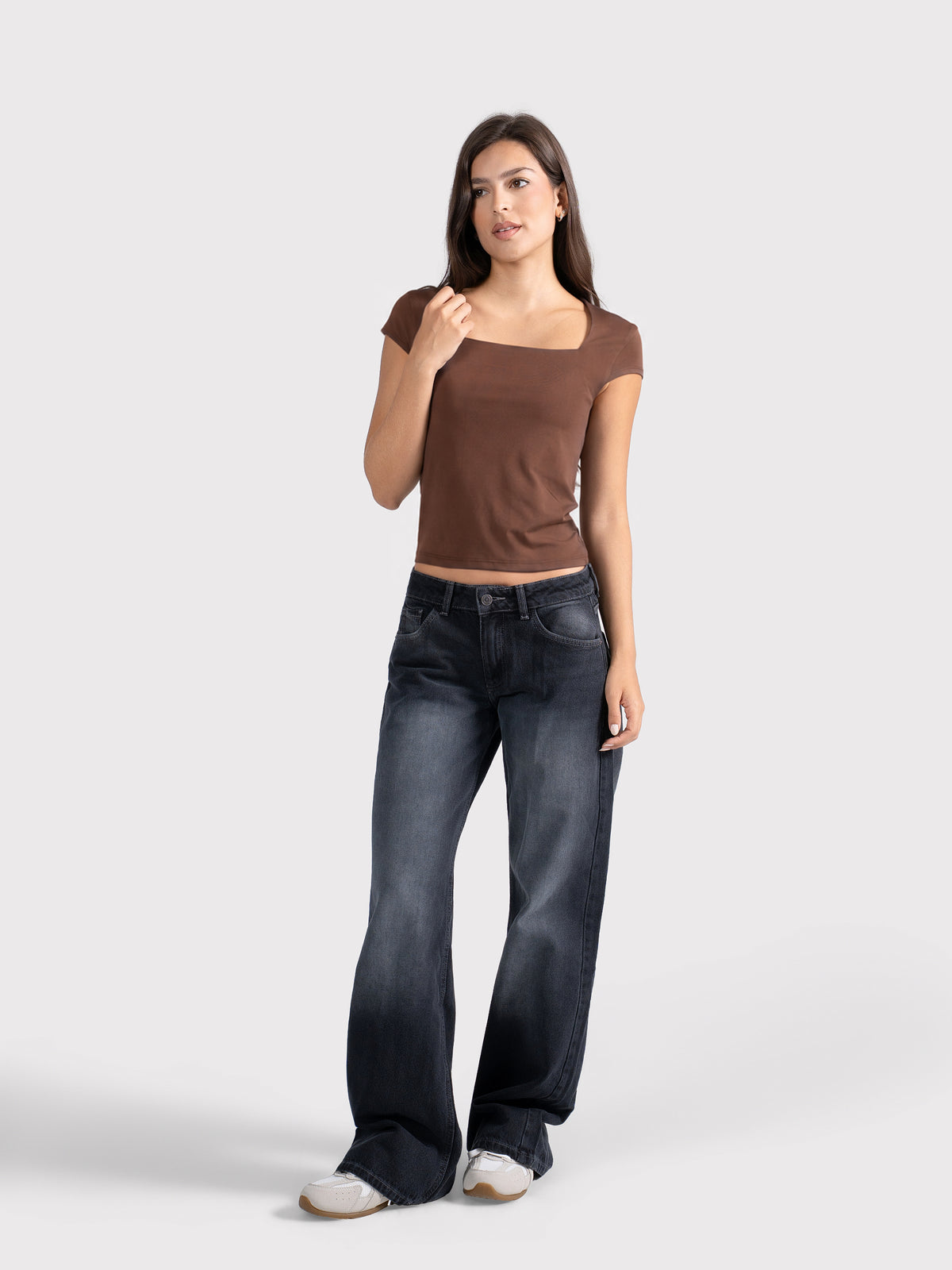 MICROFIBER SQUARE NECK TOP