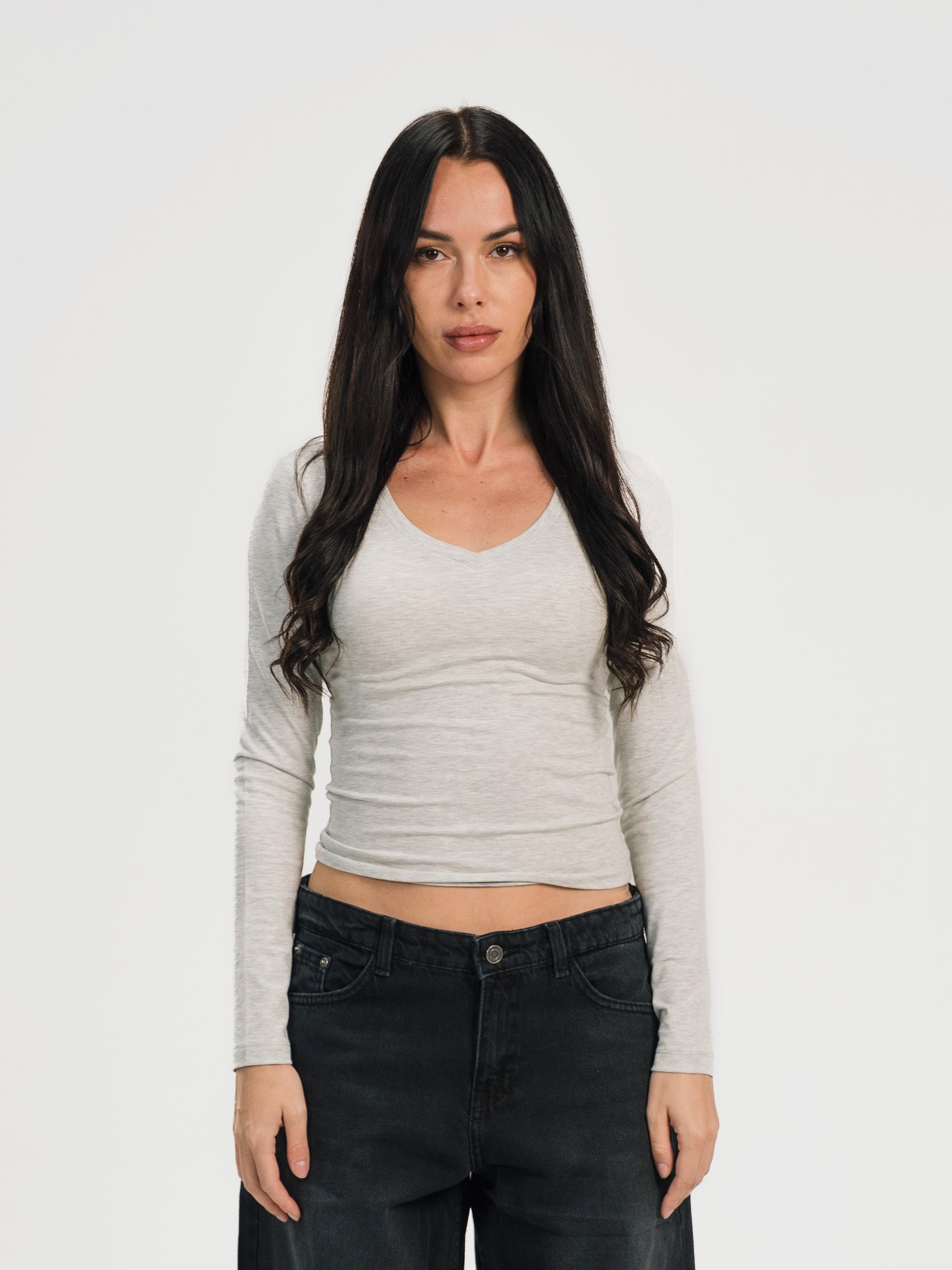 V-NECK LONG SLEEVE TOP